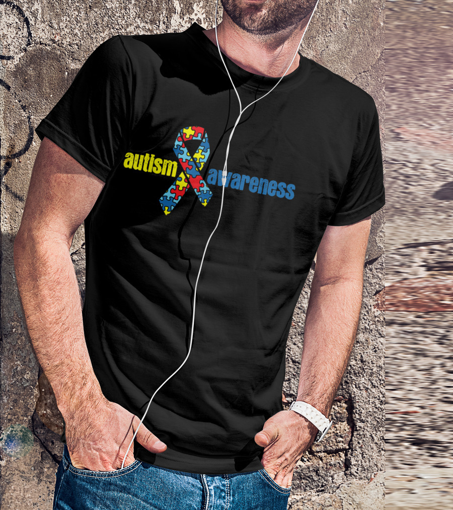 Autism Awareness Puzzle Ribbon Piece T-Shirt