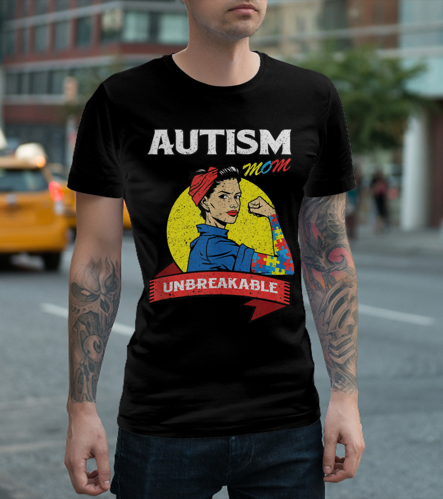Autism Mom Unbreakable Puzzle Pattern Rosie T-Shirt