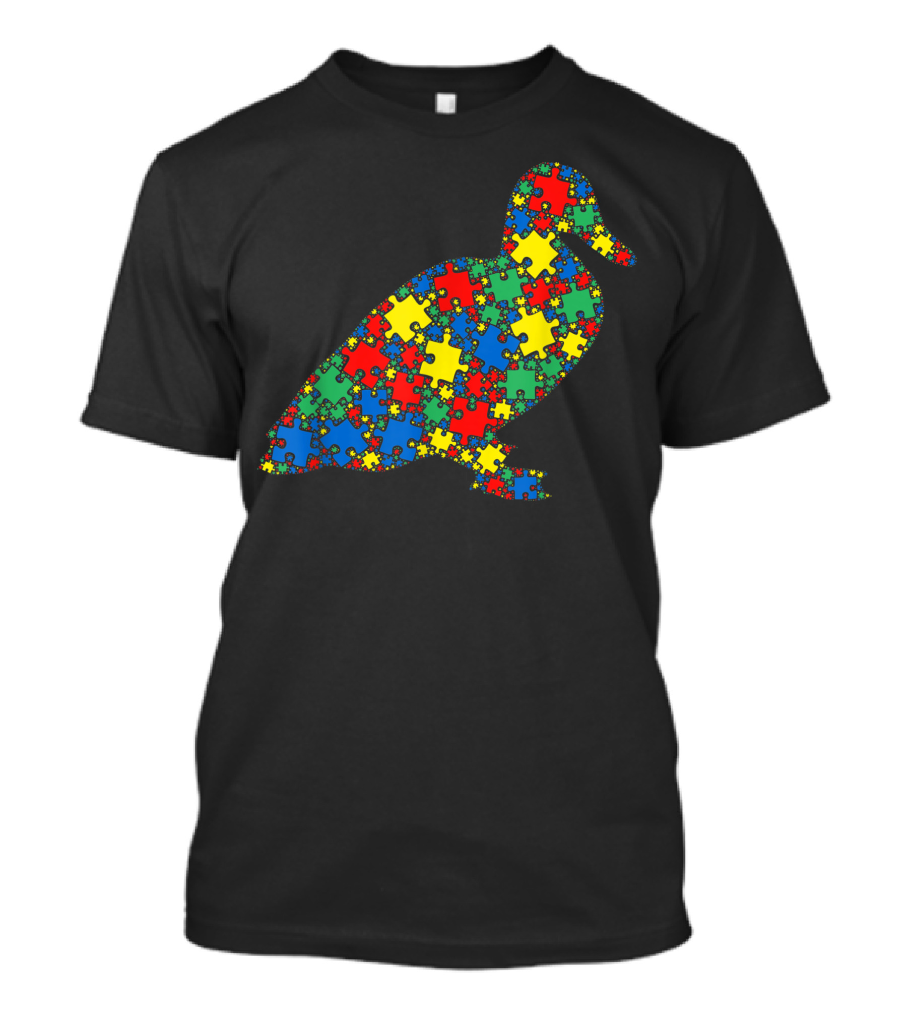 Duck Autism Puzzle Men Kids Autism Awareness Iconic Puzzle Piece T-Shirt