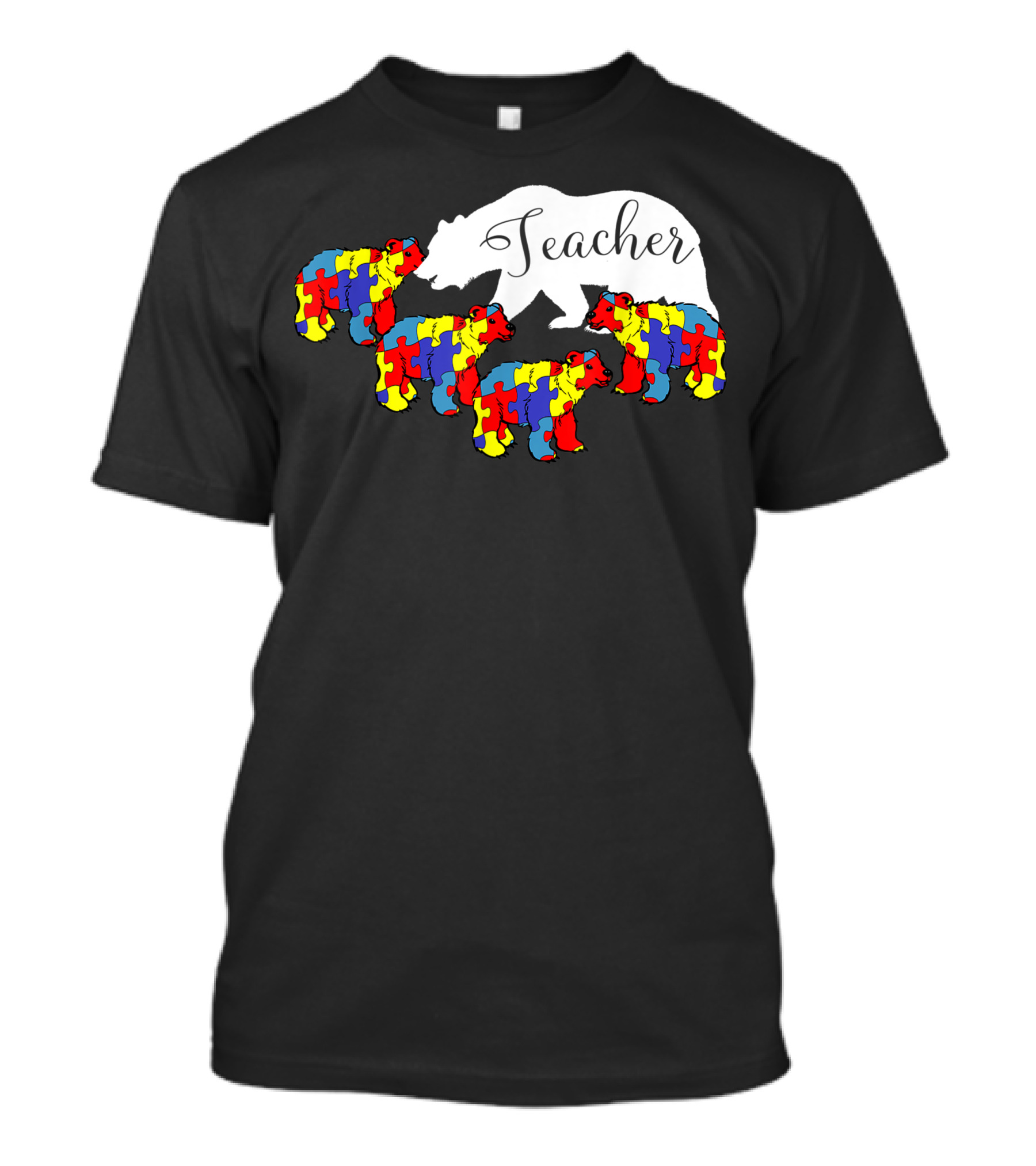 Teacher Bear Autism Awareness Month SPED Teacher T-Shirt