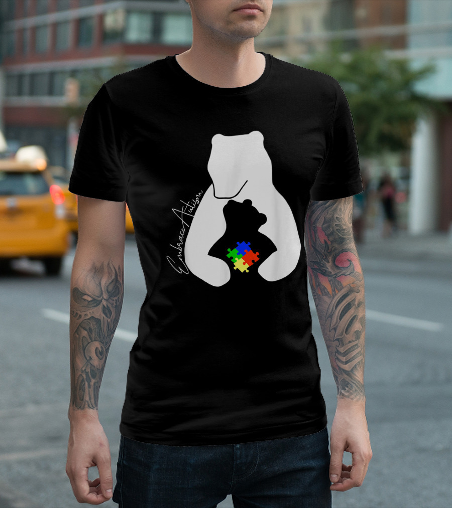 Embrace Autism Autism Awareness Bear Puzzle T-Shirt