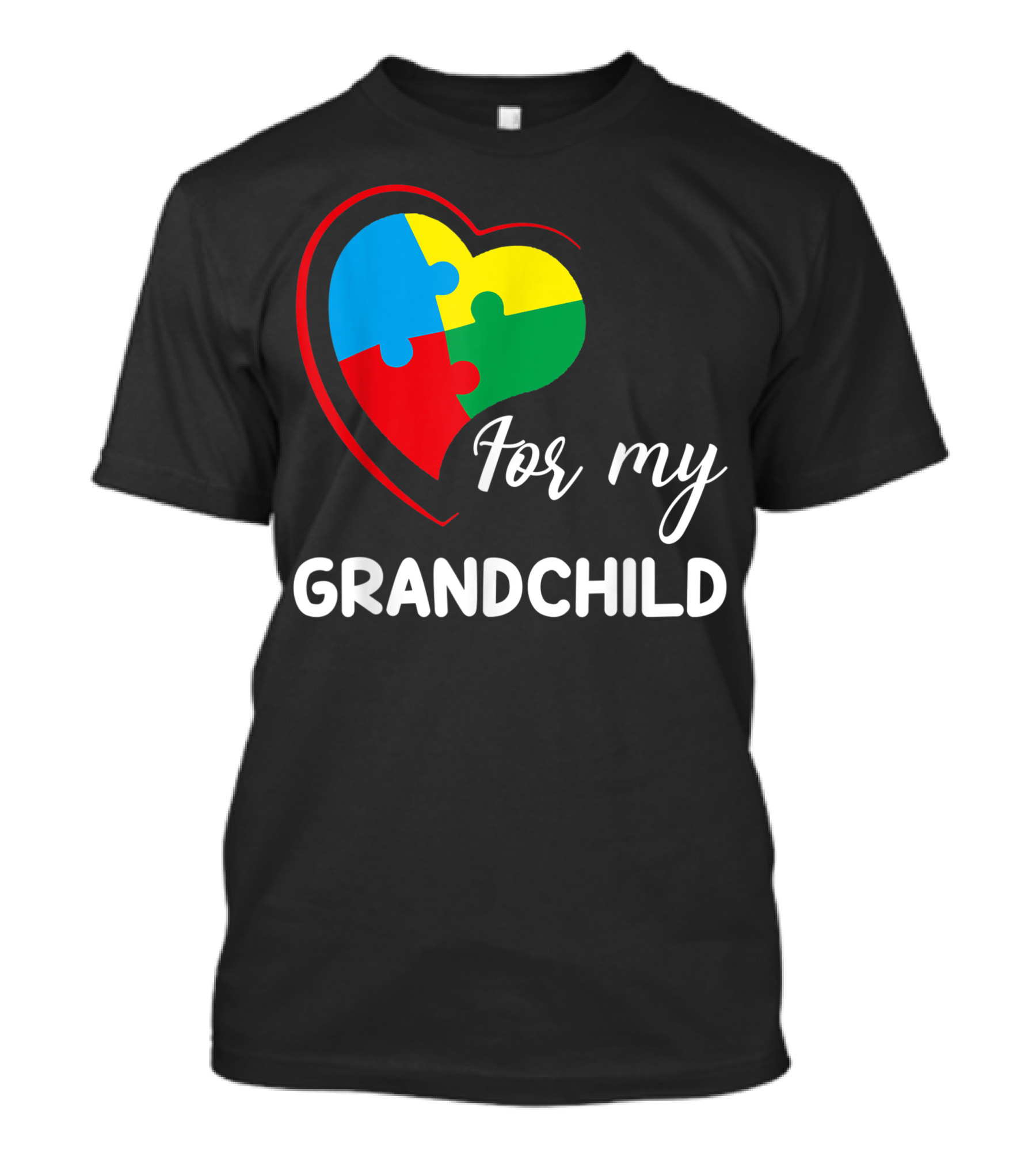 For My Grandchild Heart Puzzle Autism Awareness T-Shirt