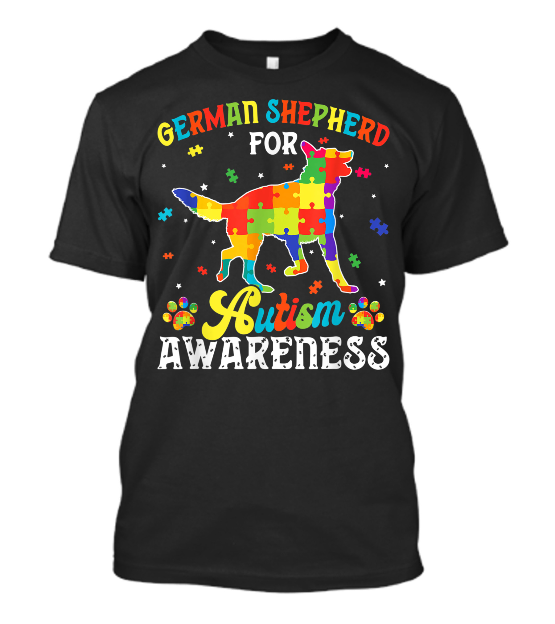 German Shepherd For Autism Awareness Dog Dad T-Shirt