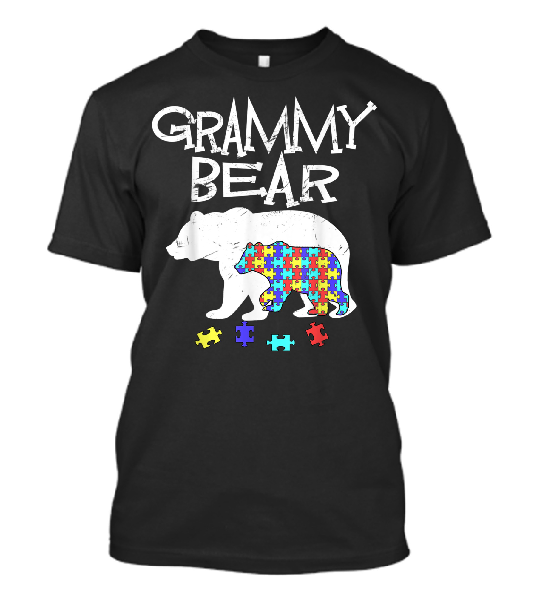 Grammy Bear Autism Awareness Puzzle Mama T-Shirt