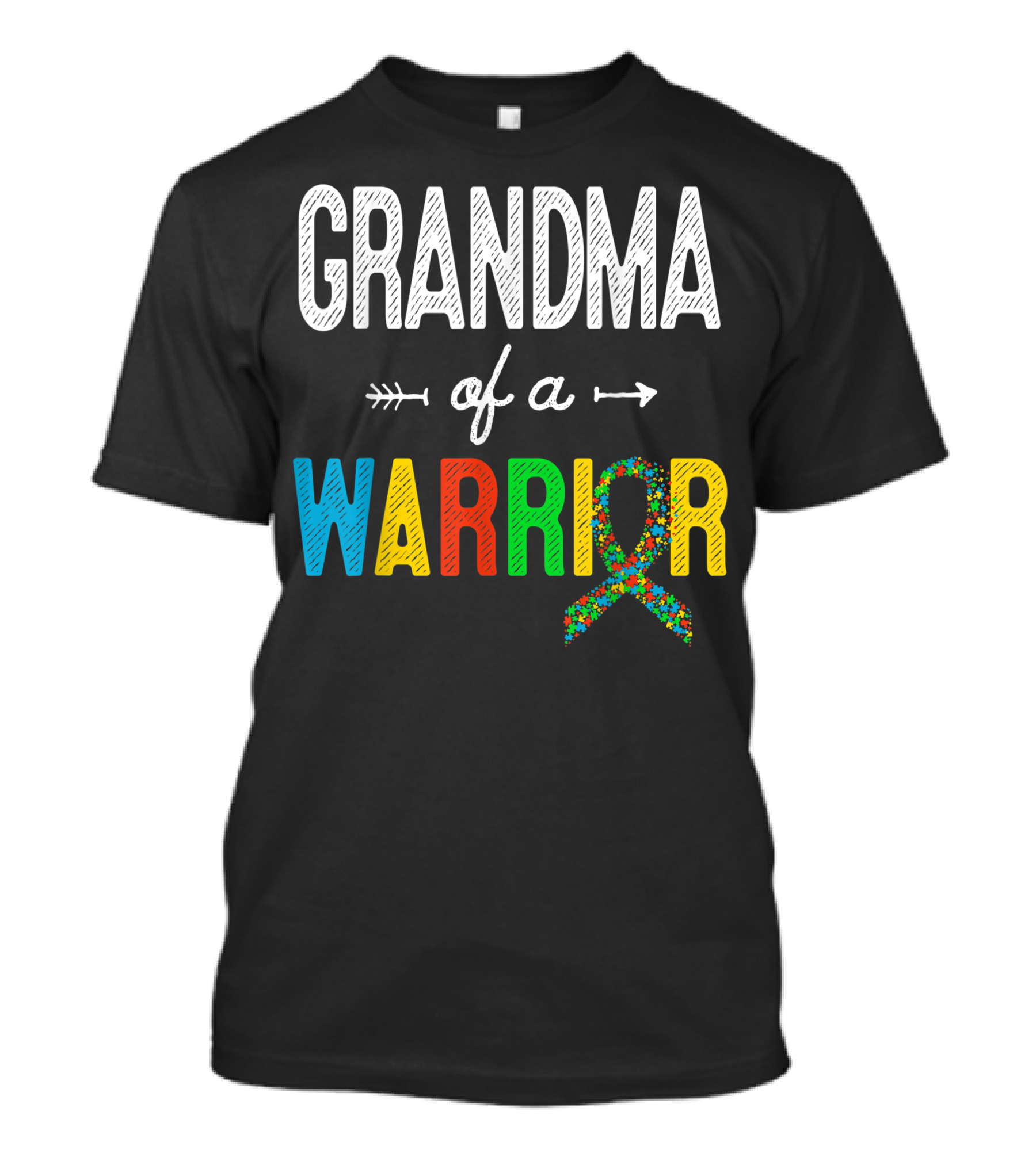 Grandma Of A Warrior Autism Awareness Puzzle T-Shirt