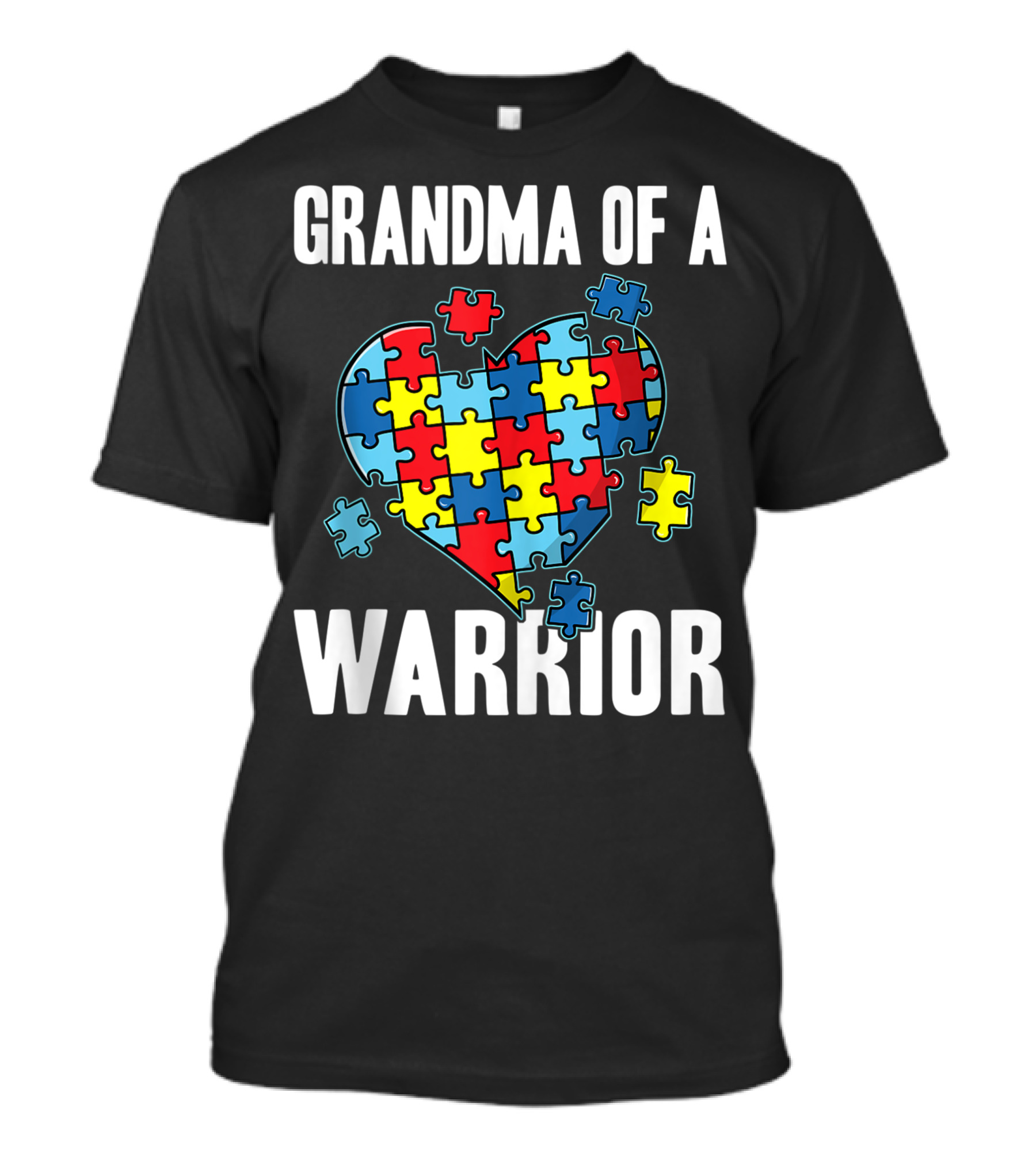 Grandma Of A Warrior Heart Puzzle Autism Awareness T-Shirt