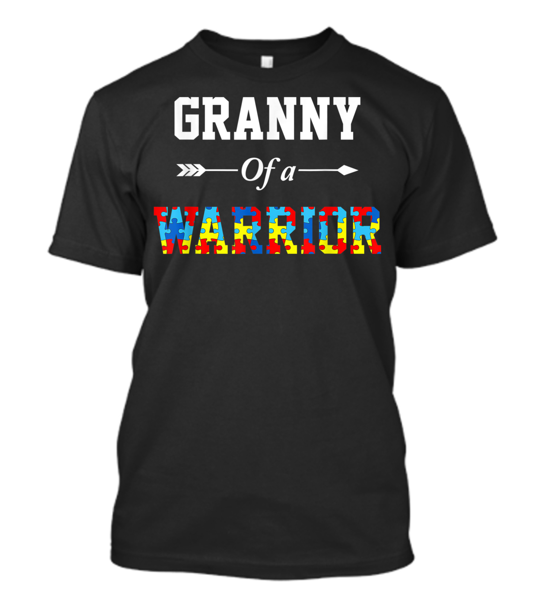 Warrior Granny Autism Awareness Family Support Puzzle T-Shirt