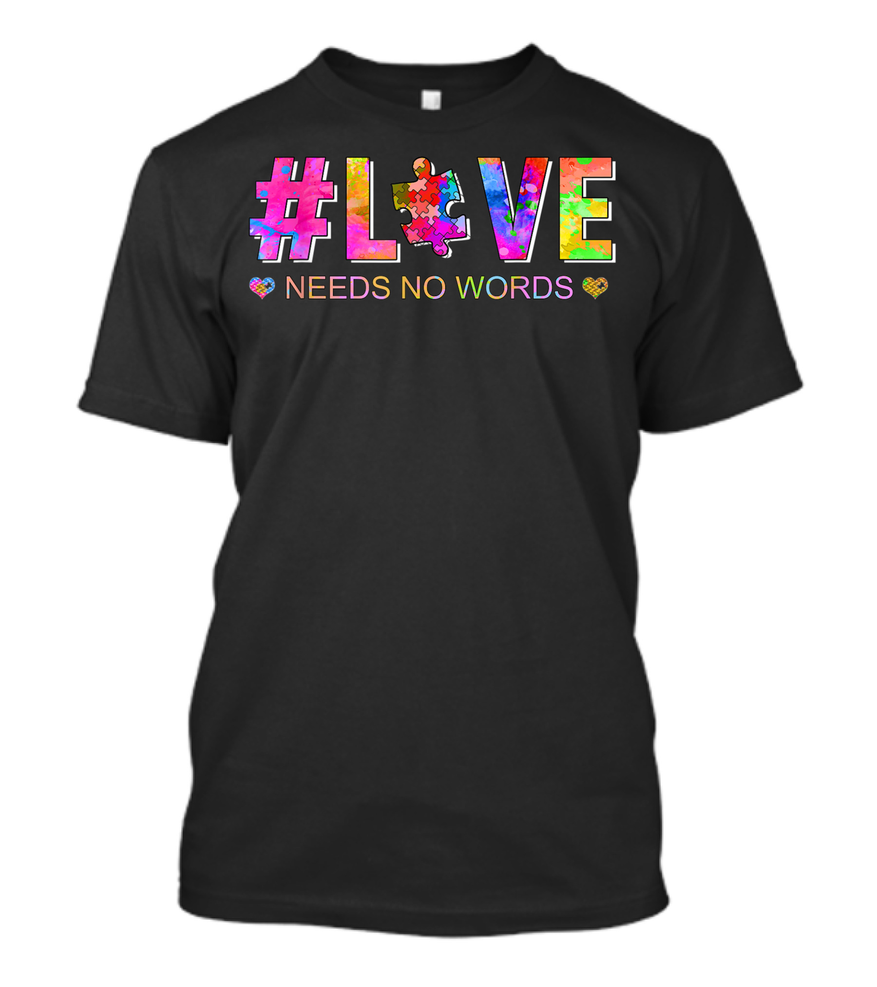 Love Needs No Words Puzzle Autism Awareness T-Shirt