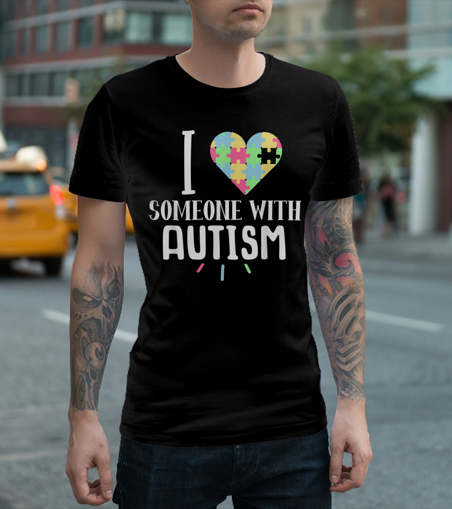 I Heart Someone With Autism Puzzle Piece T-Shirt
