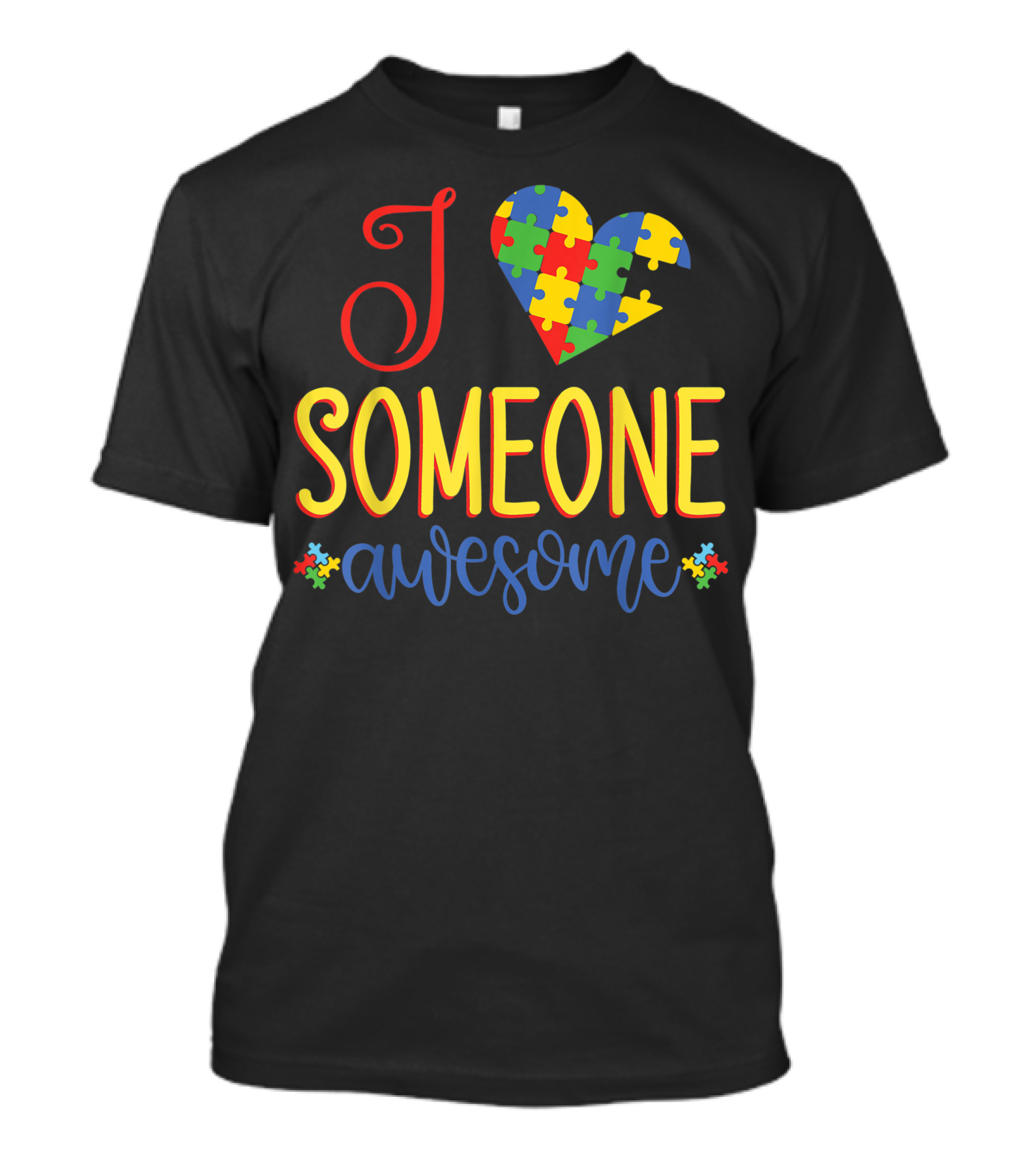 I Love Someone Awesome Puzzle Heart Autism Awareness T-Shirt