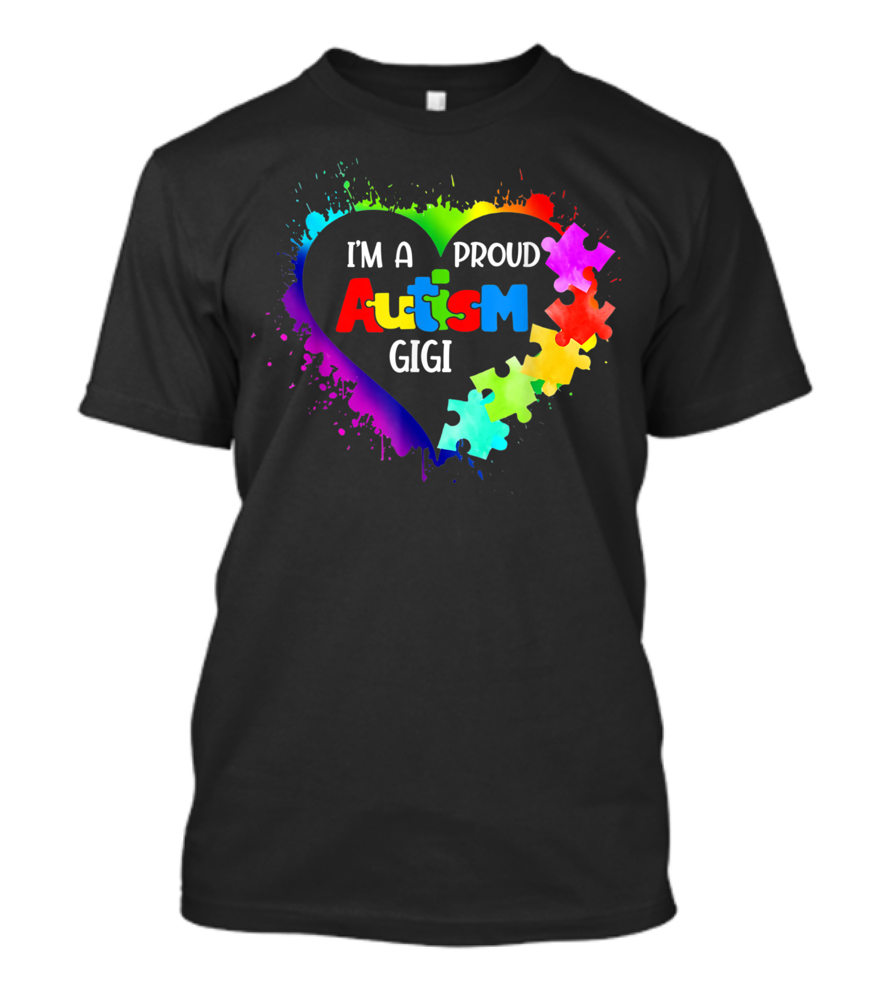 I'm A Proud Autism Gigi Heart Puzzle Autism Awareness T-Shirt