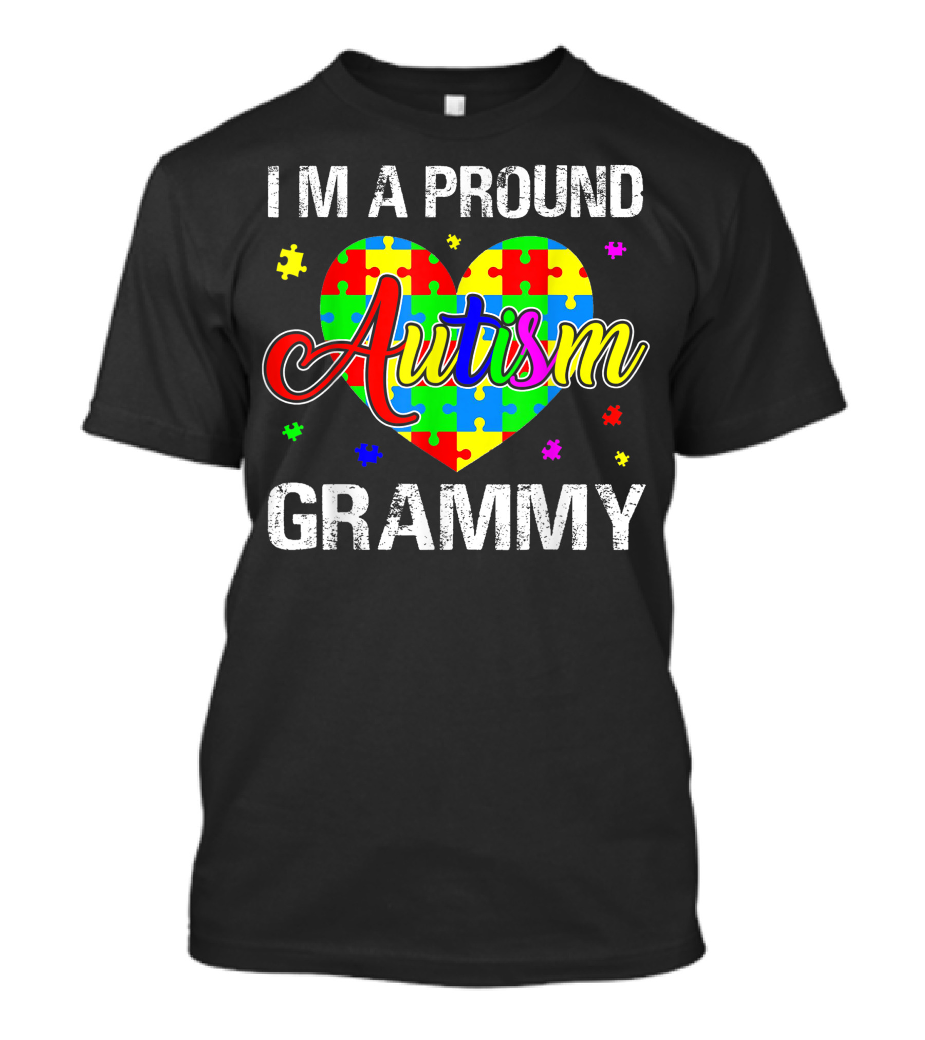 I'M A PROUD AUTISM GRAMMY AUTISM AWARENESS PUZZLE HEART T-Shirt
