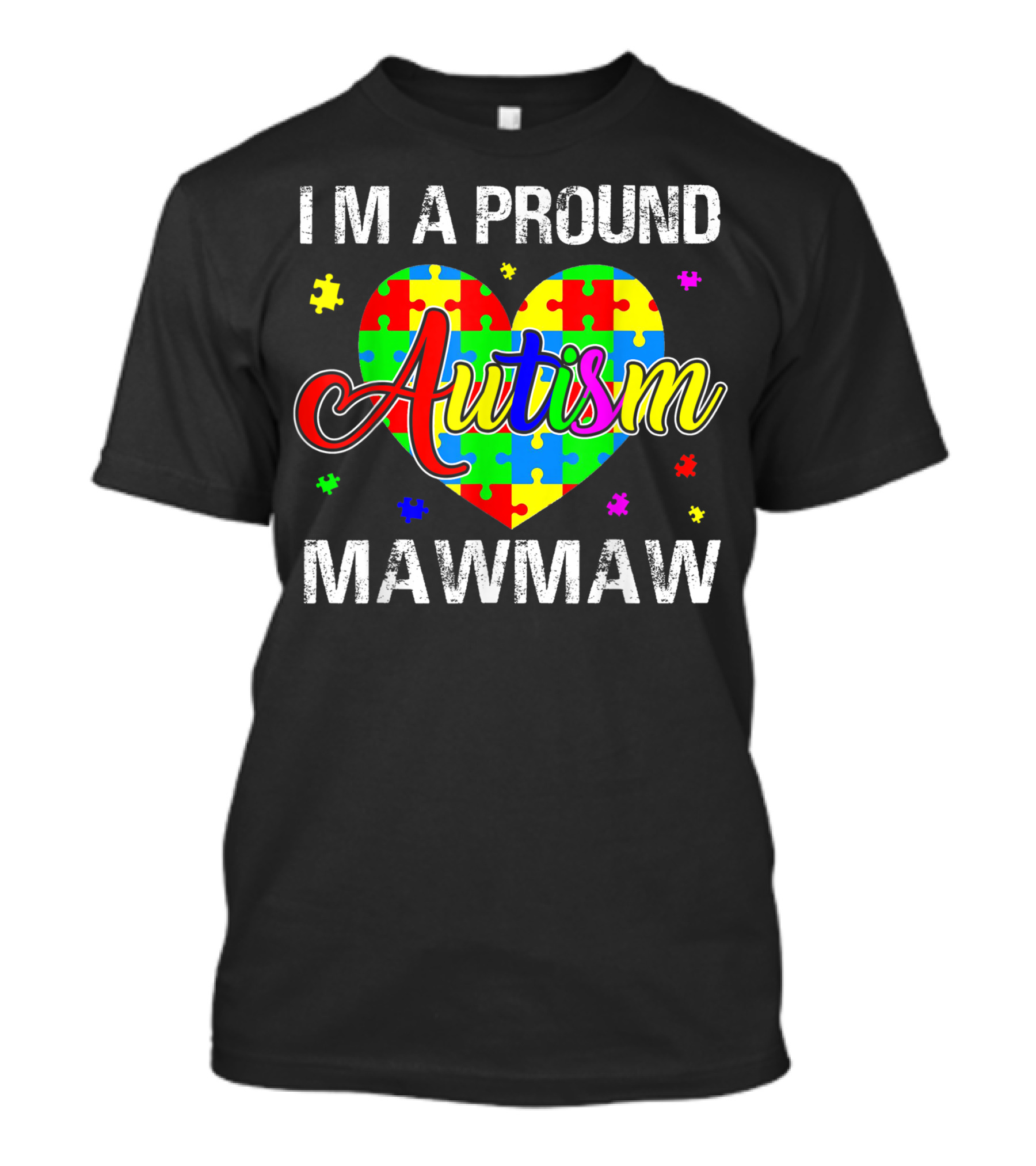 Im A Proud Autism Mawmaw Heart Puzzle Awareness T-Shirt