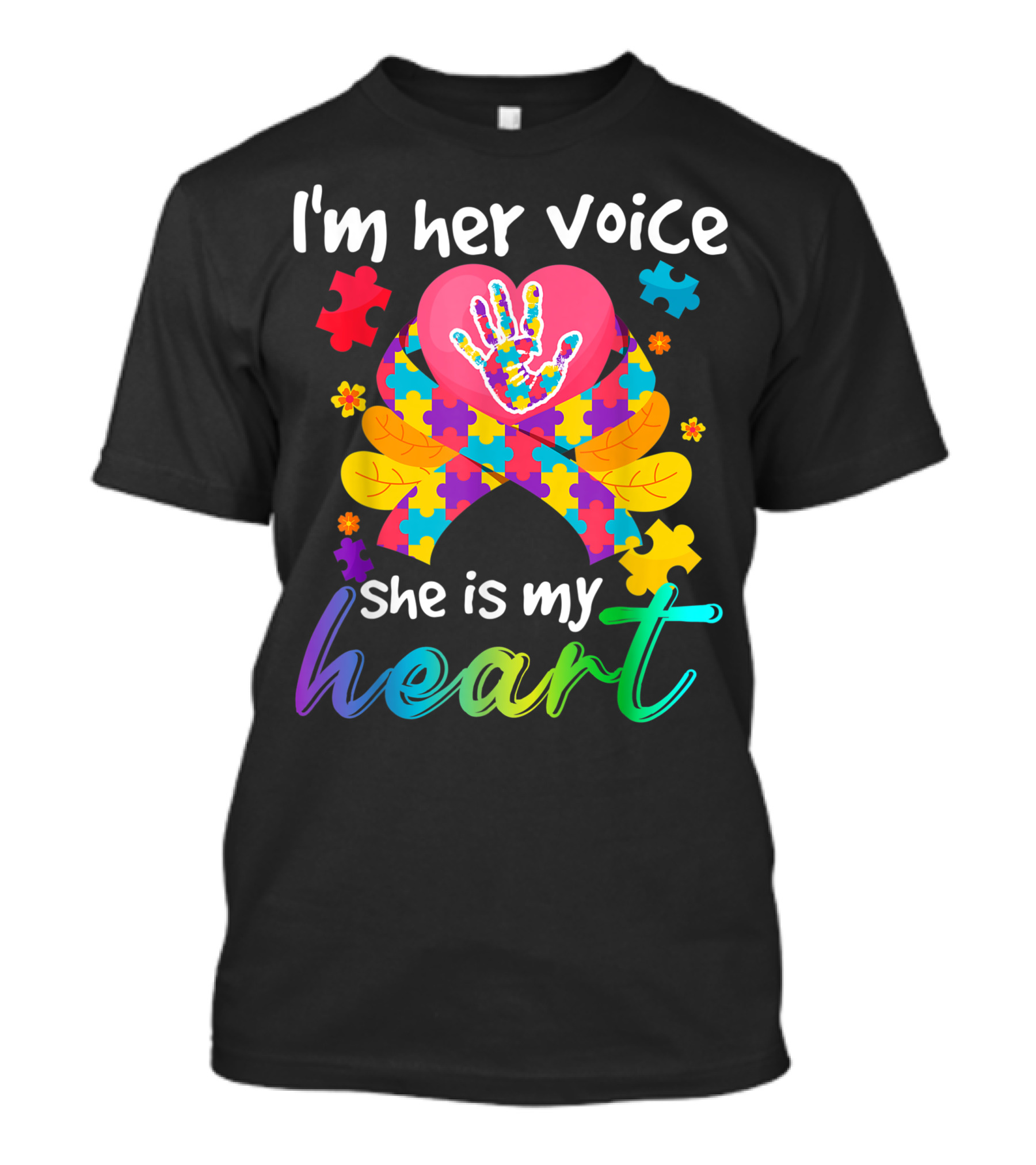 I'm Her Voice She Is My Heart Autism Awareness Mom T-Shirt