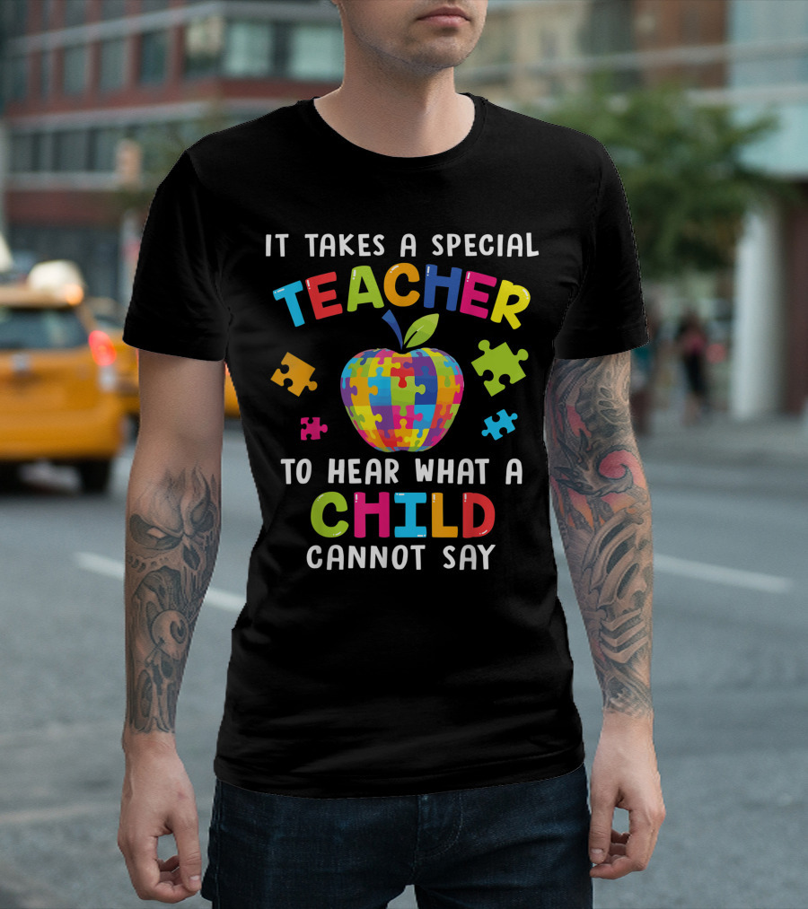 It Takes a Special Teacher to Hear What a Child Cannot Say Puzzle Apple T-Shirt