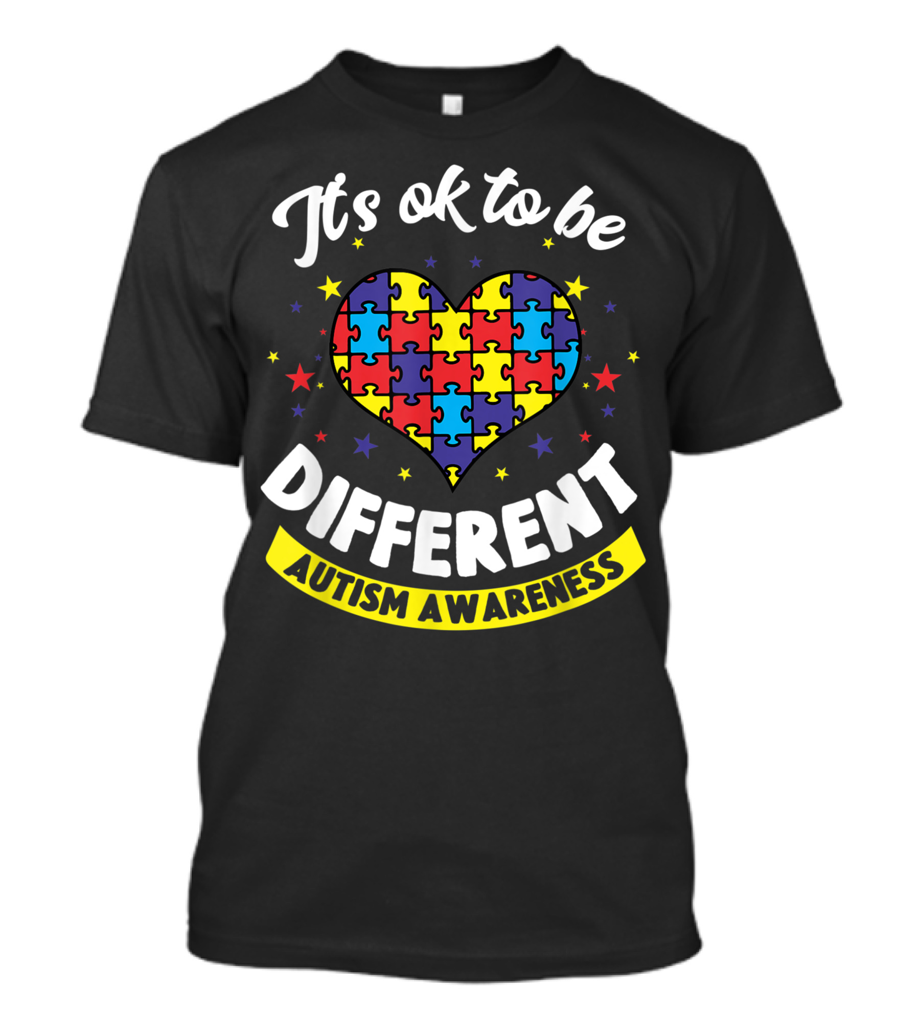 It's Ok To Be Different Puzzle Heart Autism Awareness T-Shirt