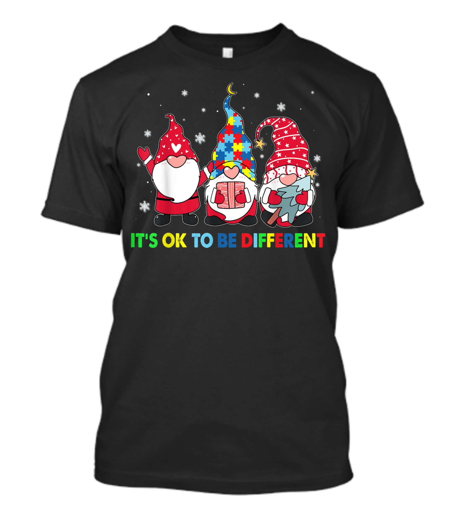 It's OK To Be Different Gnomes Autism Awareness Puzzle T-Shirt