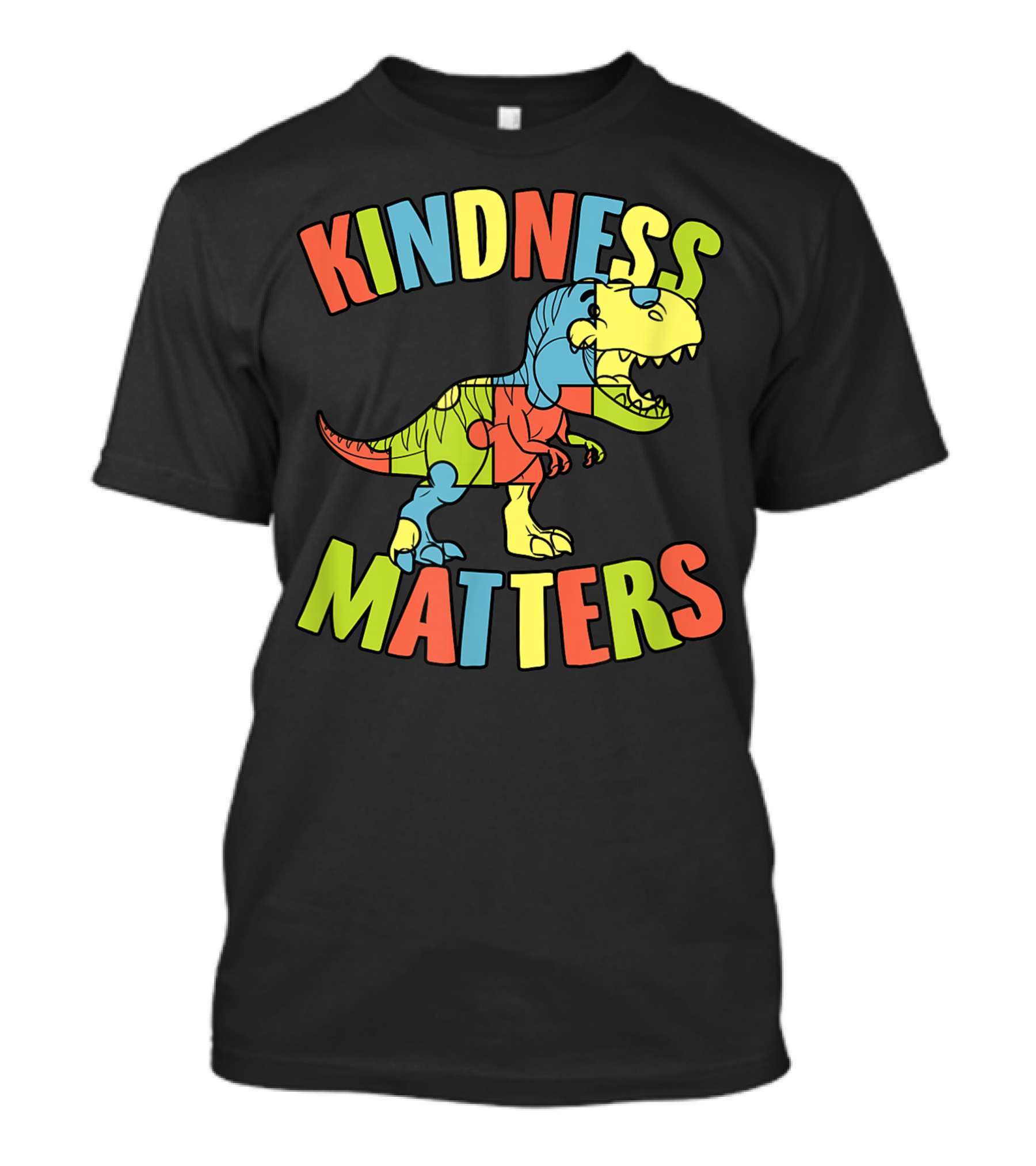 Kindness Matters Autism Puzzle Dinosaur Rex T-Shirt