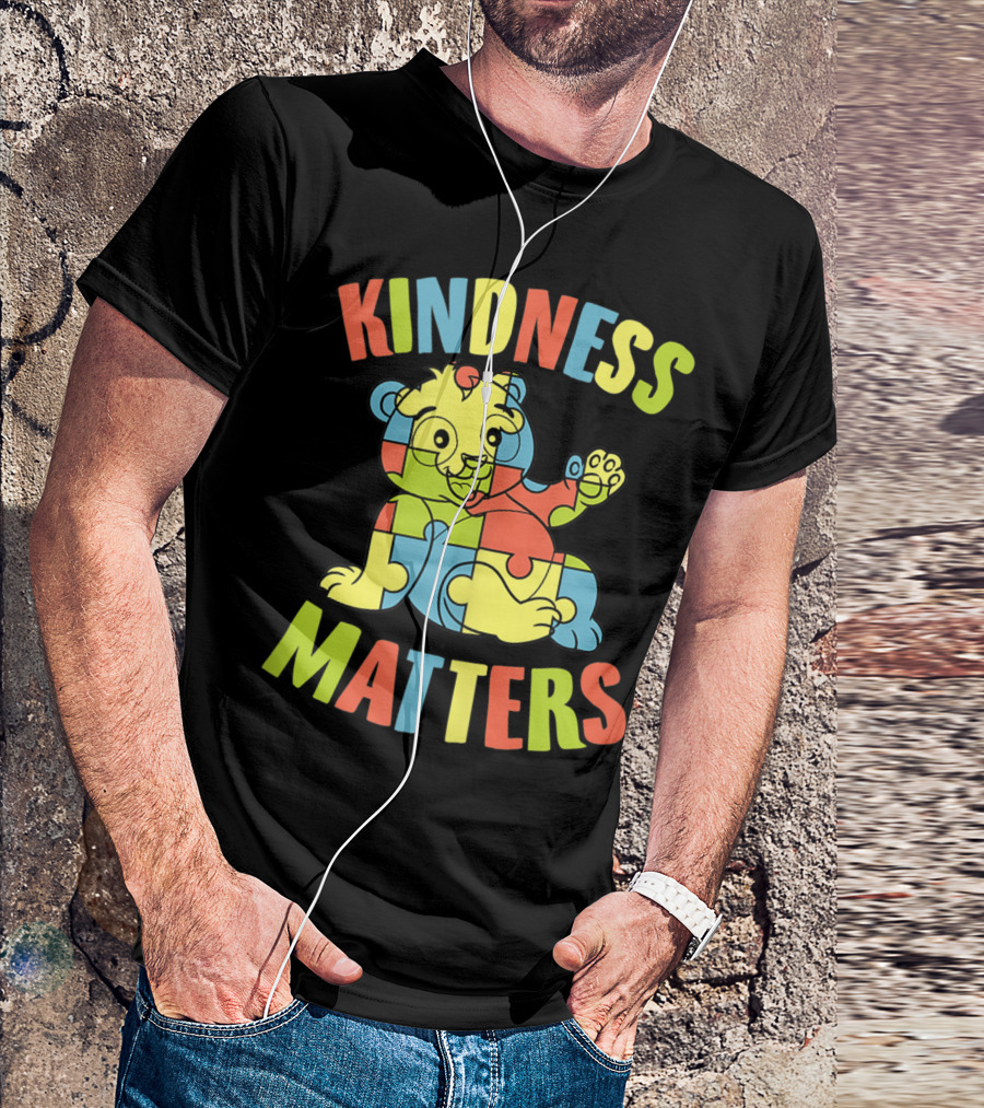 Kindness Matters Autism Puzzle Piece Panda Bear T-Shirt