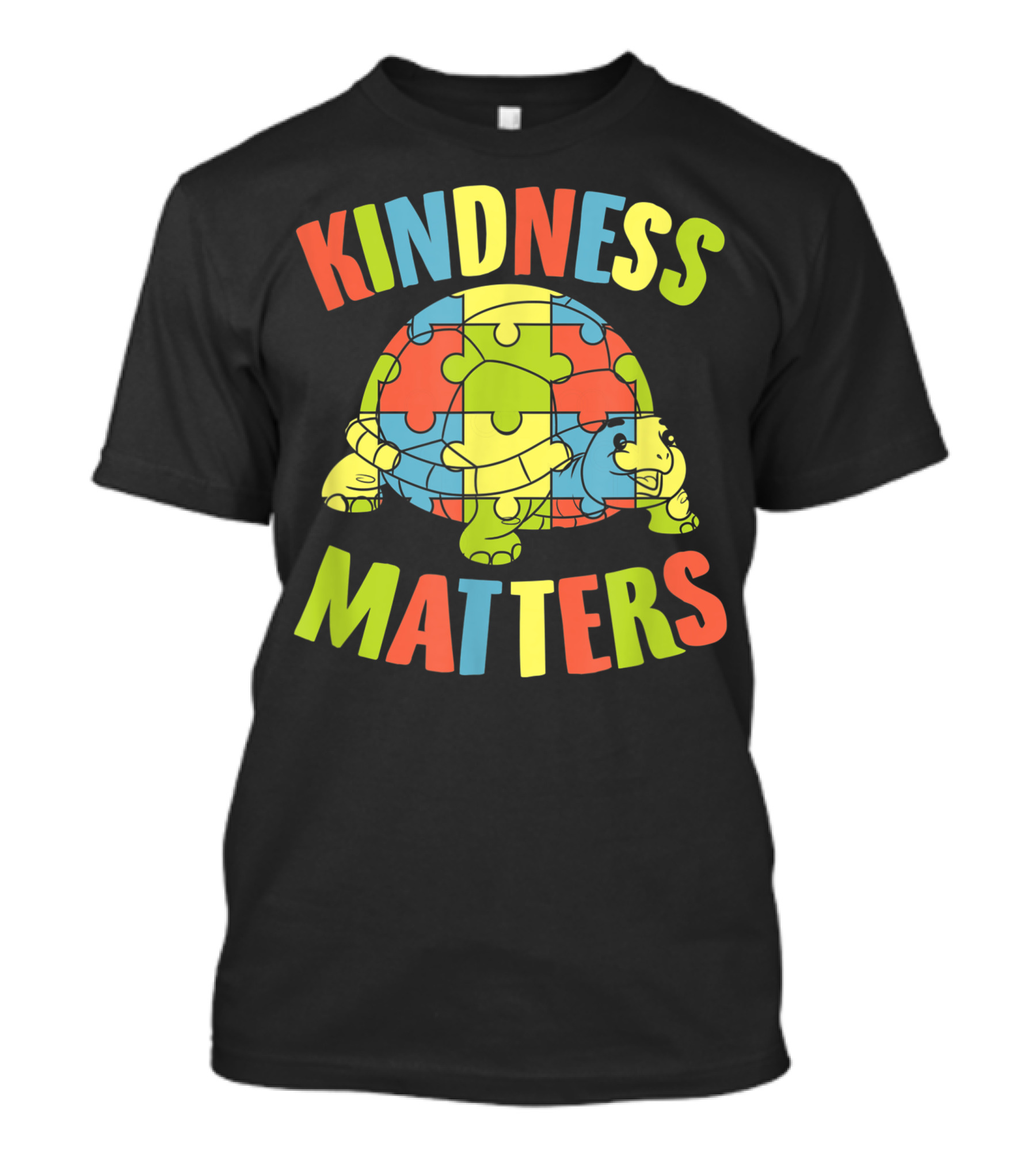 Kindness Matters Autism Puzzle Piece Turtle T-Shirt