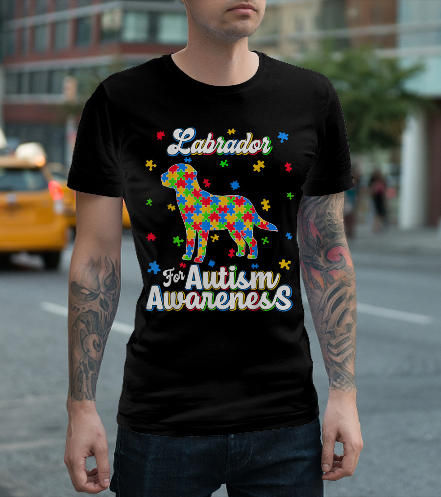 Labrador For Autism Awareness Dog Dad T-Shirt