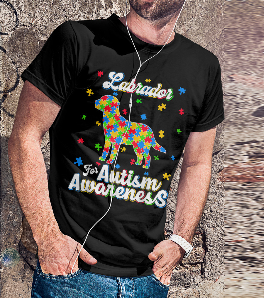 Labrador For Autism Awareness Dog Dad T-Shirt