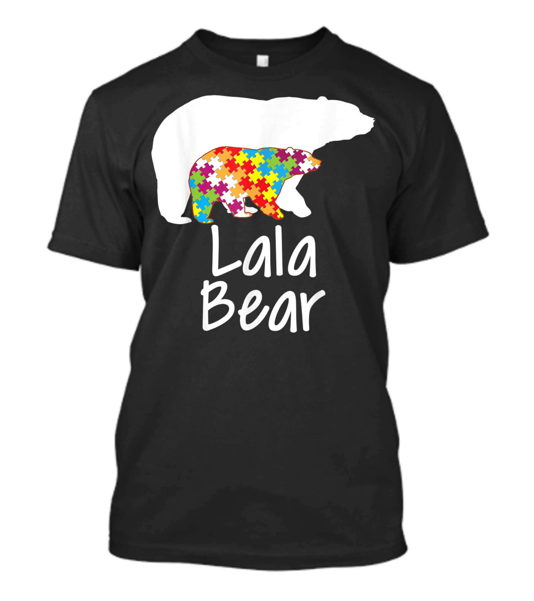 Lala Bear Autism Awareness Rainbow Puzzle Ribbon Day T-Shirt