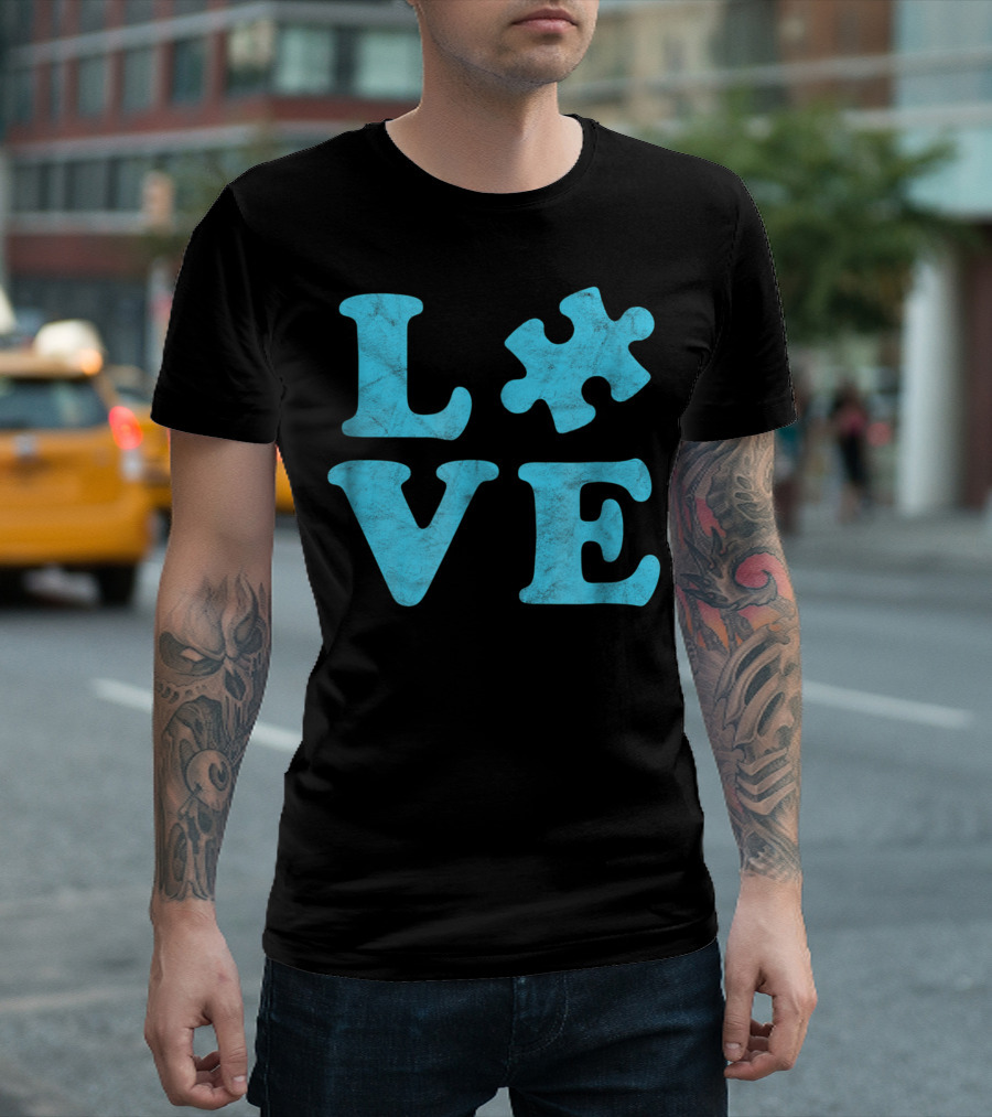 Love Autism Awareness Puzzle Piece T-Shirt
