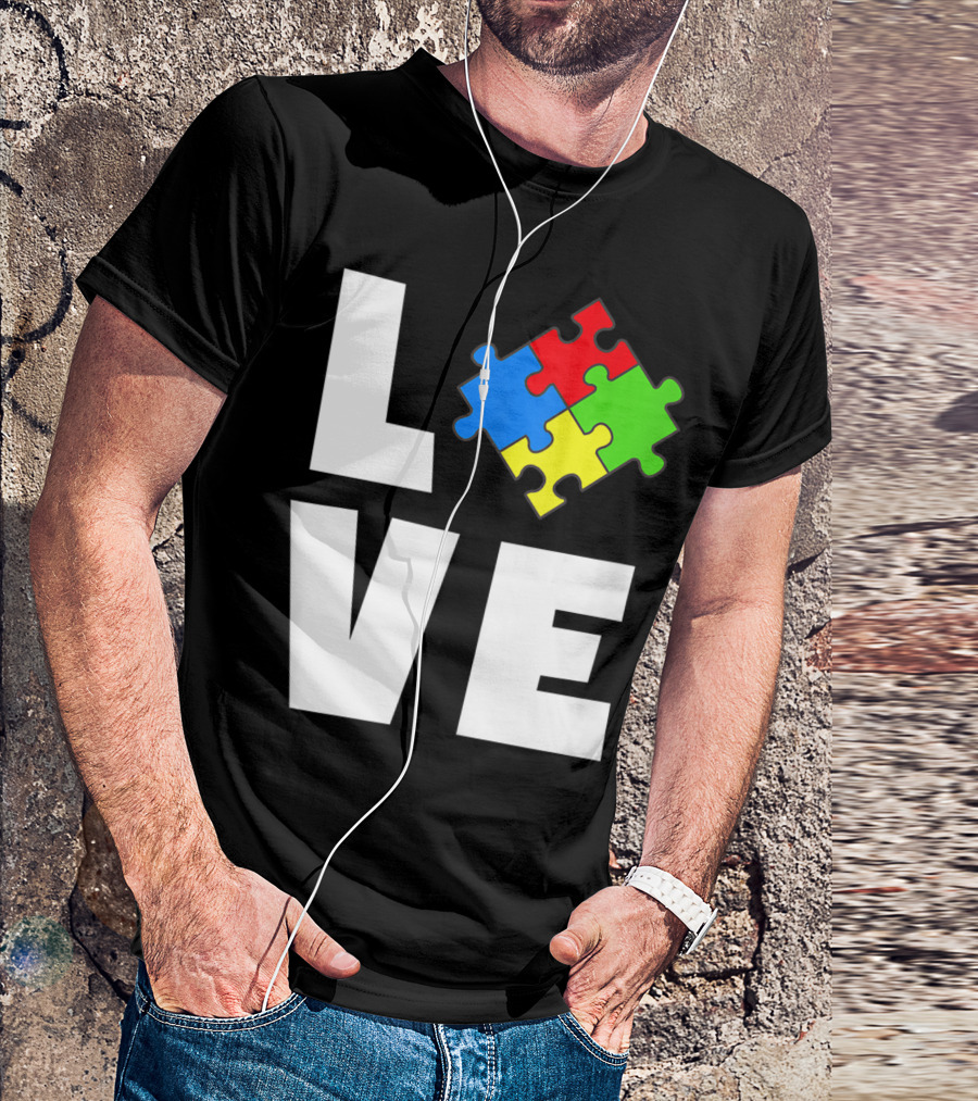 Love Autism Awareness Puzzle Piece Autistic T-Shirt