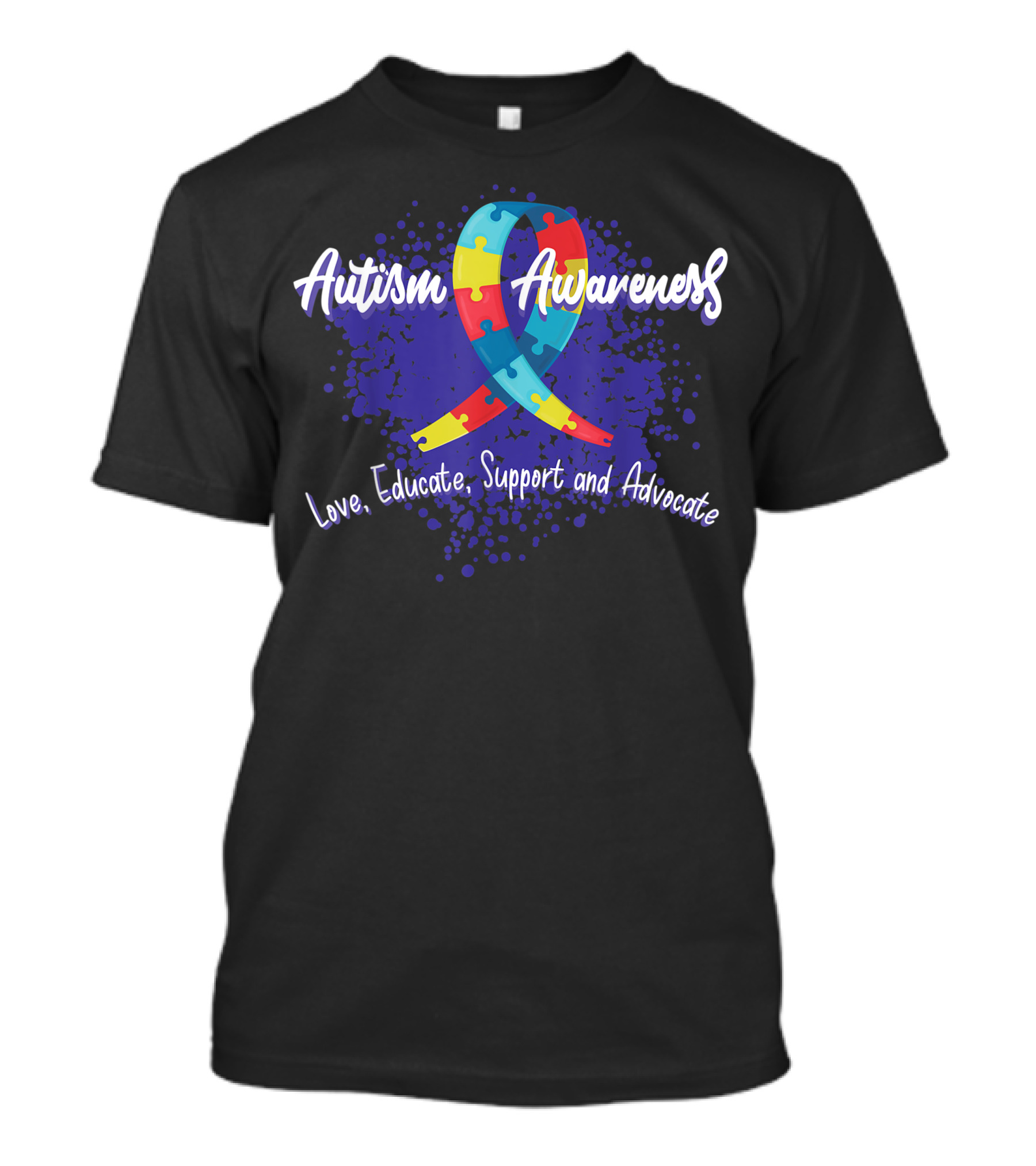 Autism Awareness Love Educate Support And Advocate Puzzle T-Shirt