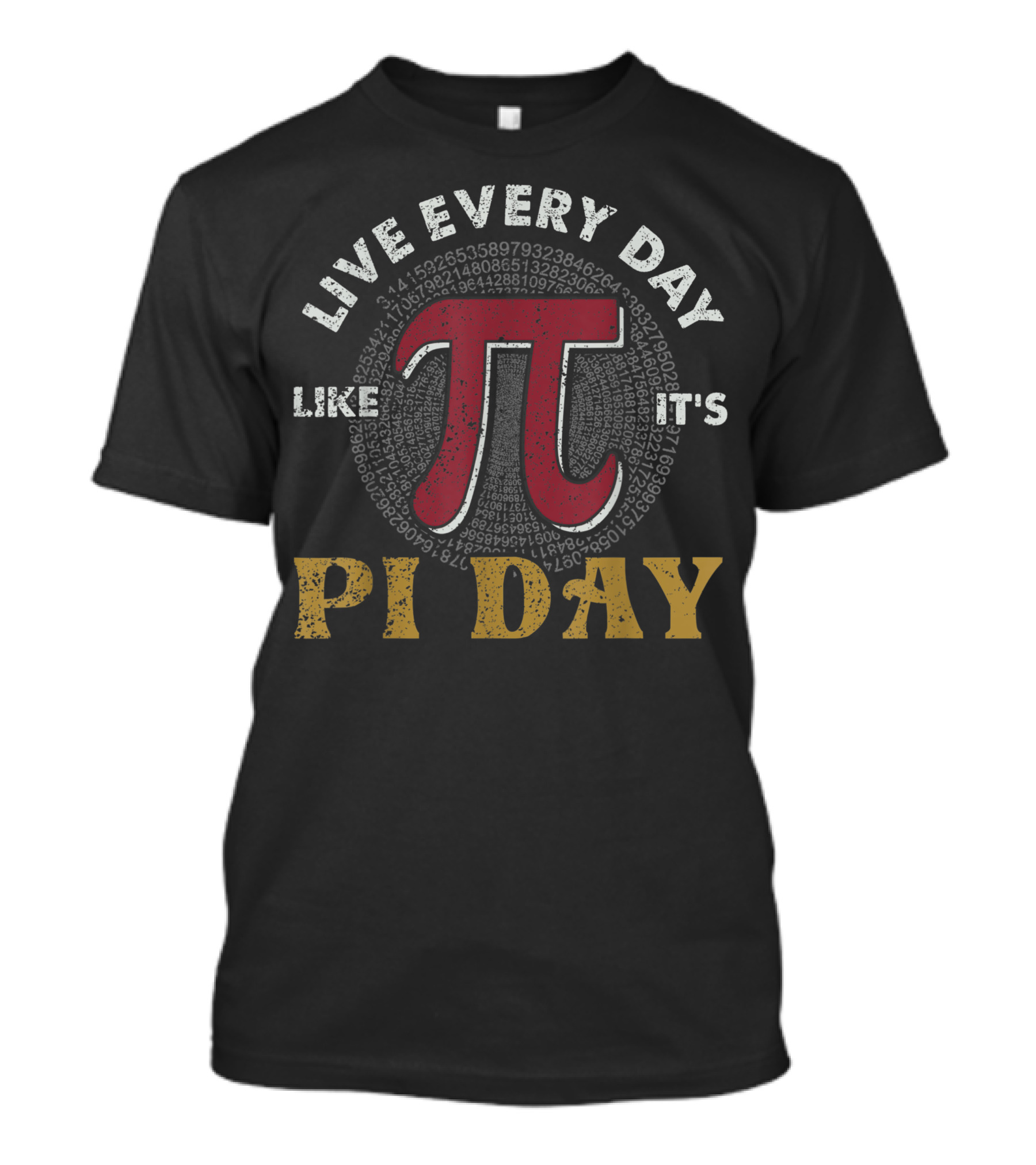 Live Every Day Like It's Pi Day Vintage Pi Number Lover T-Shirt