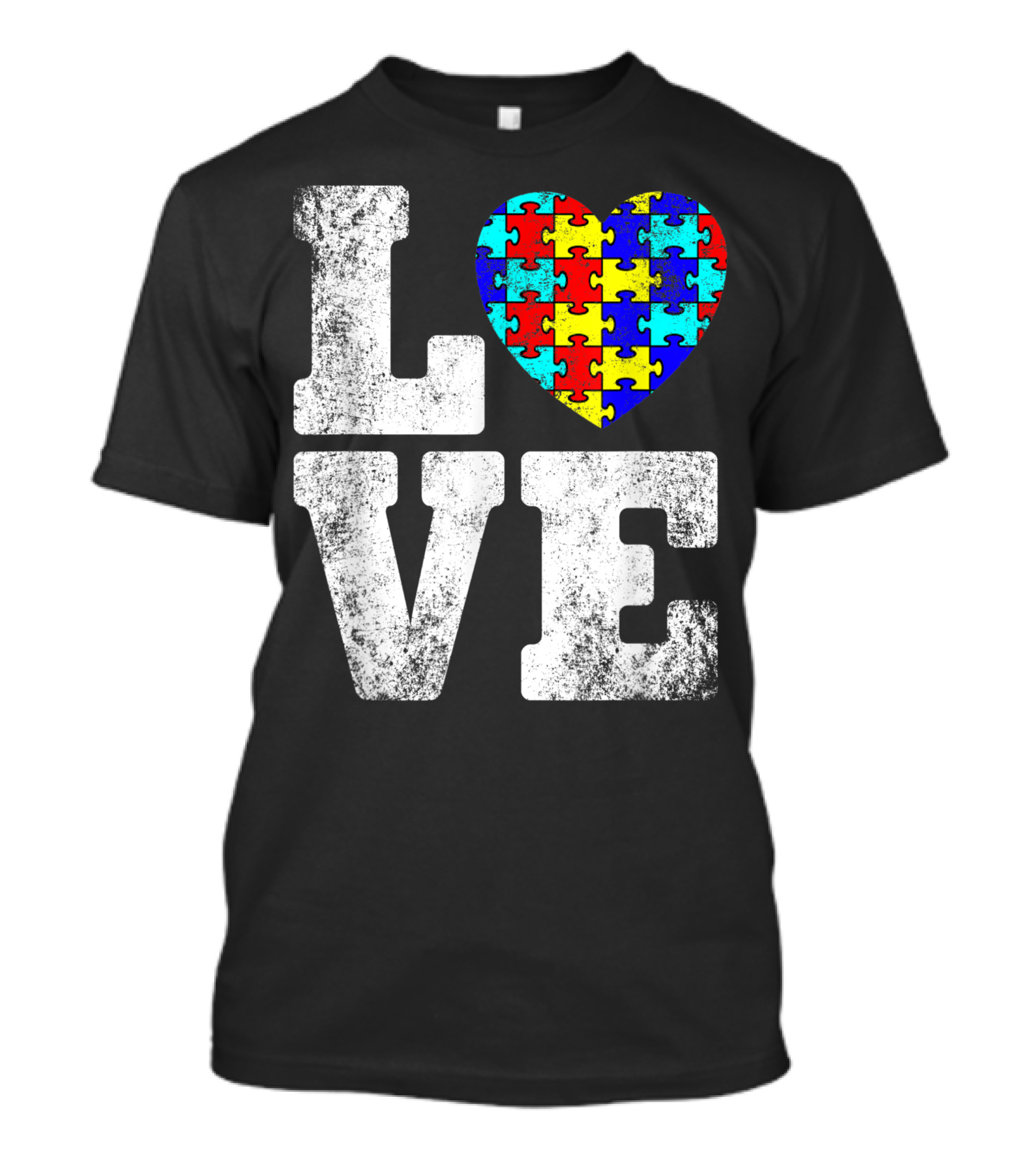 Love Heart Puzzle Autism Awareness Needs No Words T-Shirt