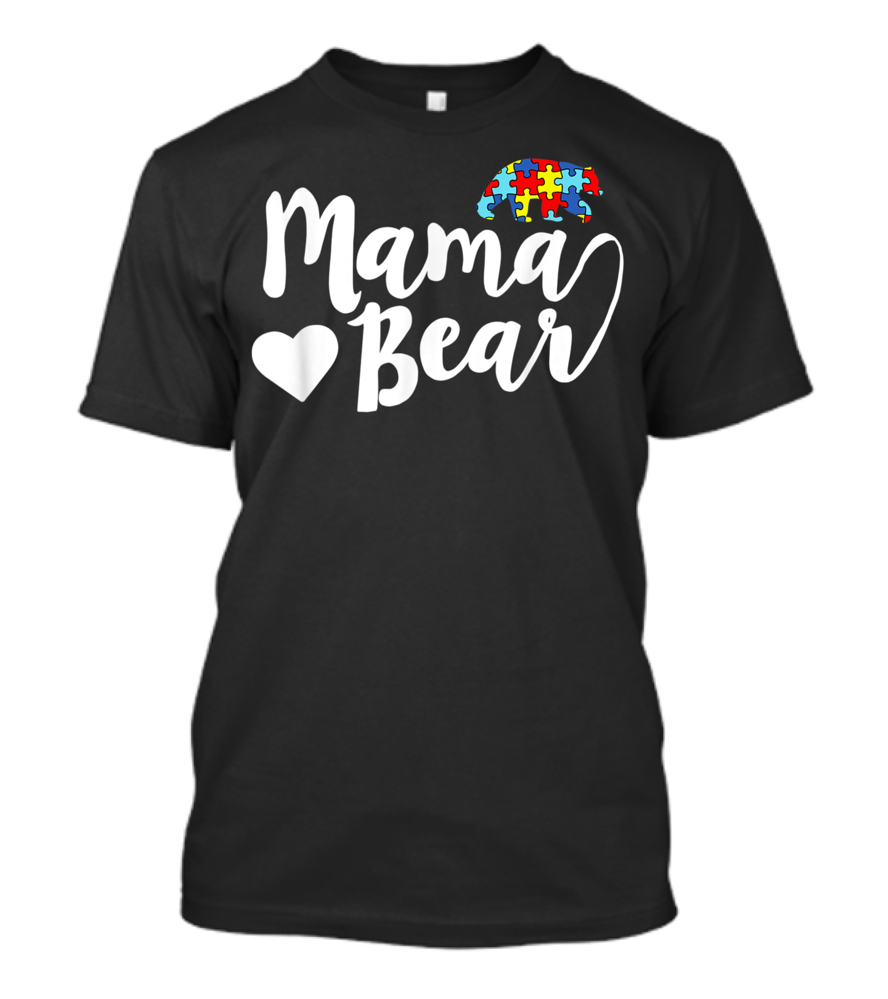 Mama Bear Autism Mom Puzzle Heart T-Shirt