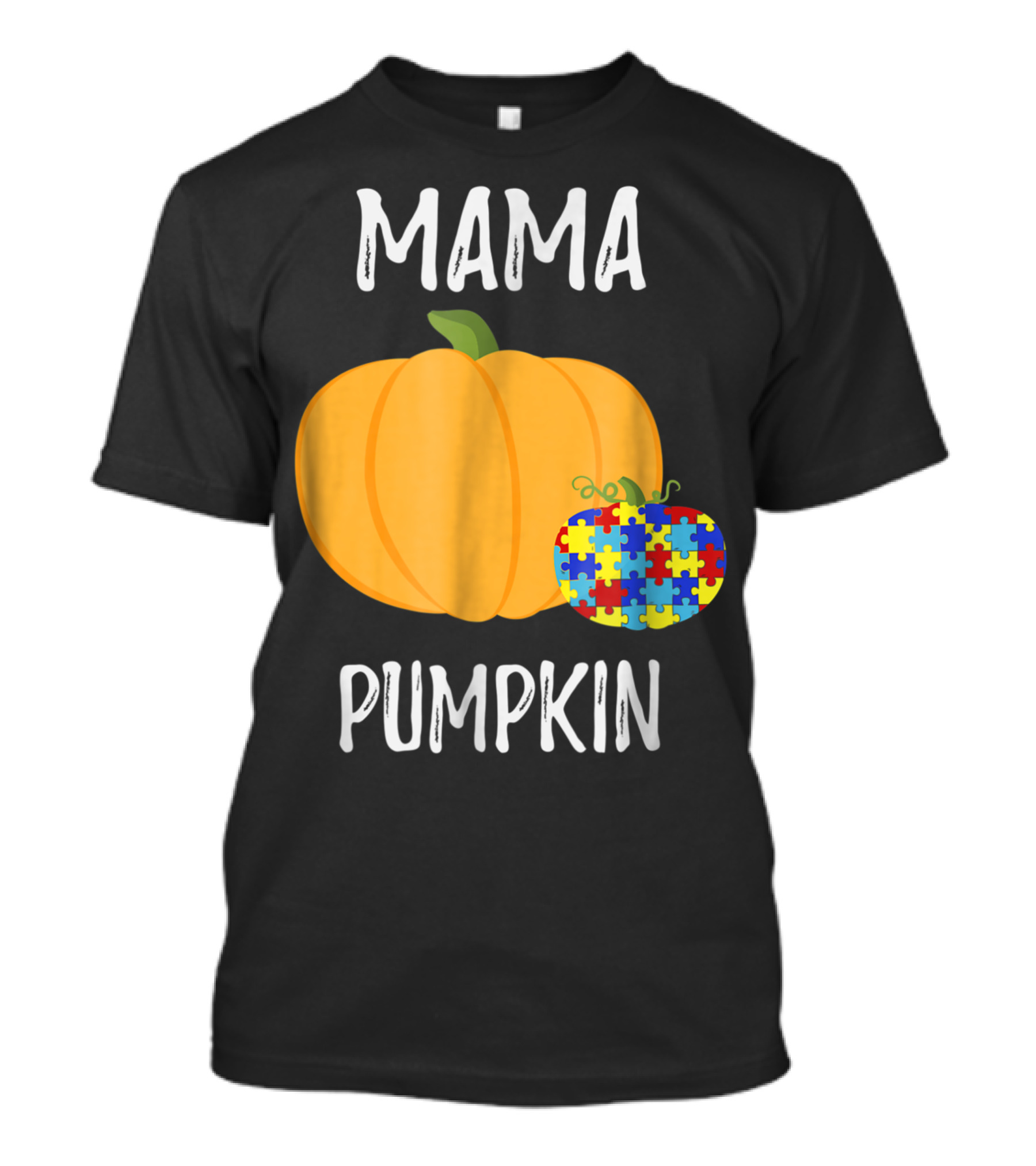 MAMA PUMPKIN Autism Awareness Puzzle Piece T-Shirt