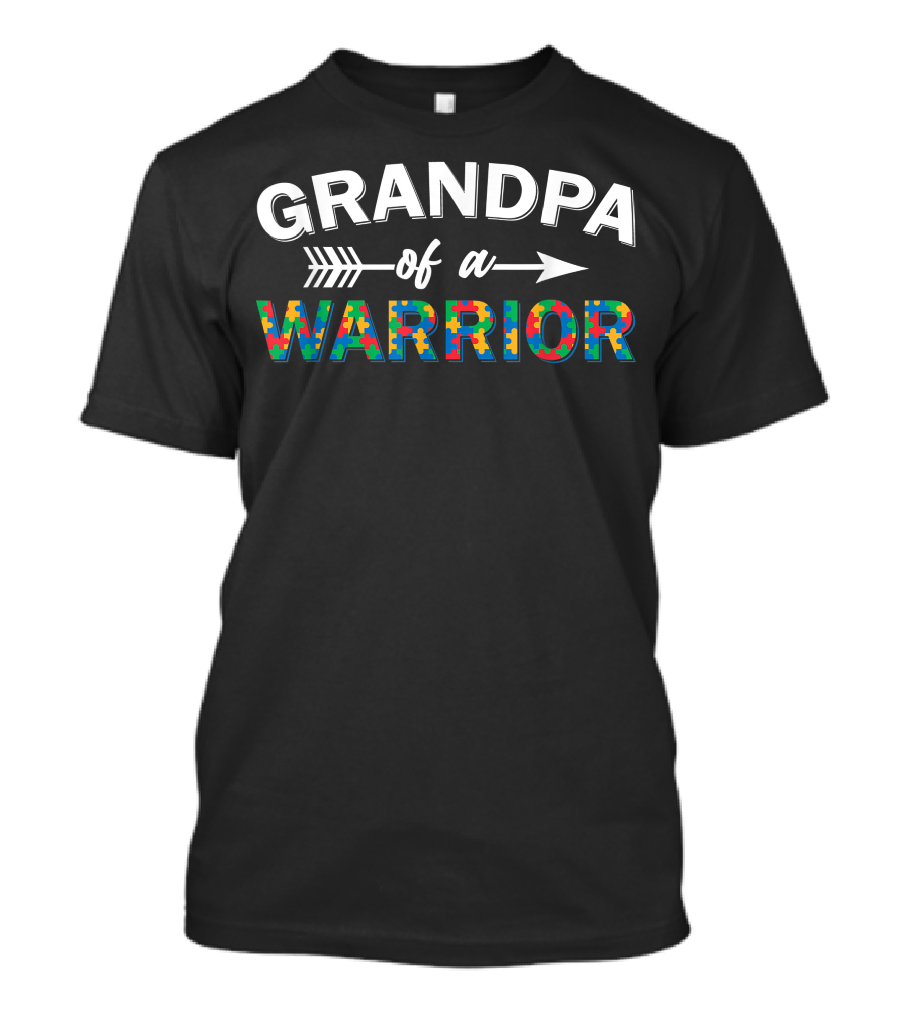 Grandpa Of A Warrior Autism Puzzle T-Shirt