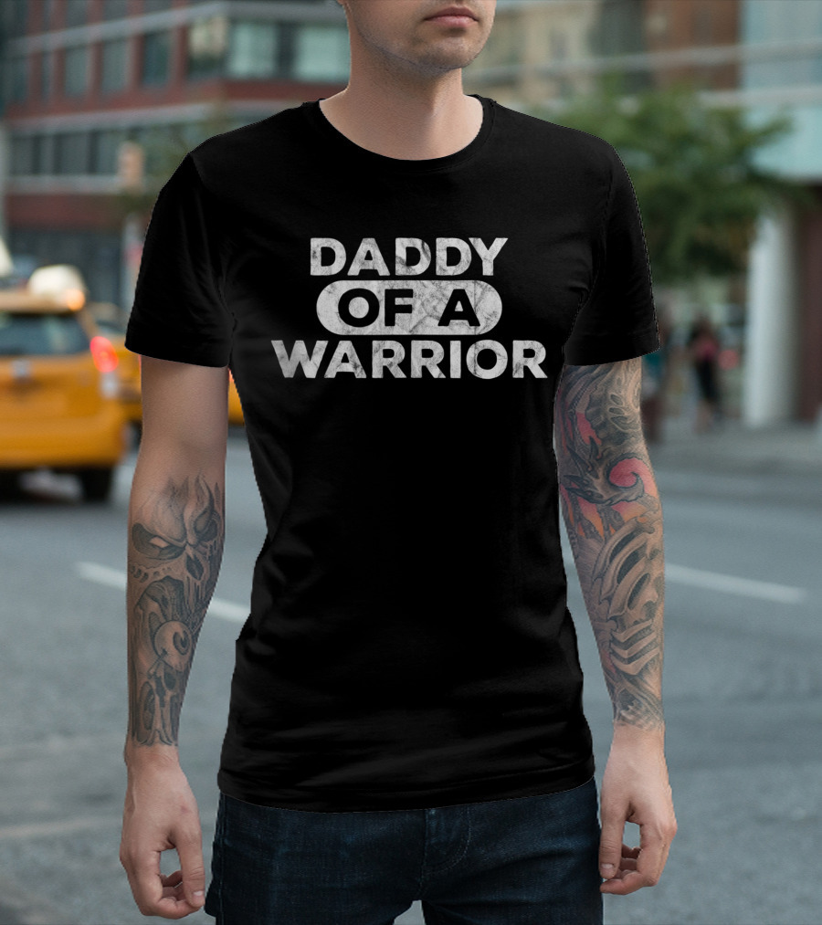 Mens Daddy Of A Warrior Autism Awareness Son Dad Matching O1 T-Shirt