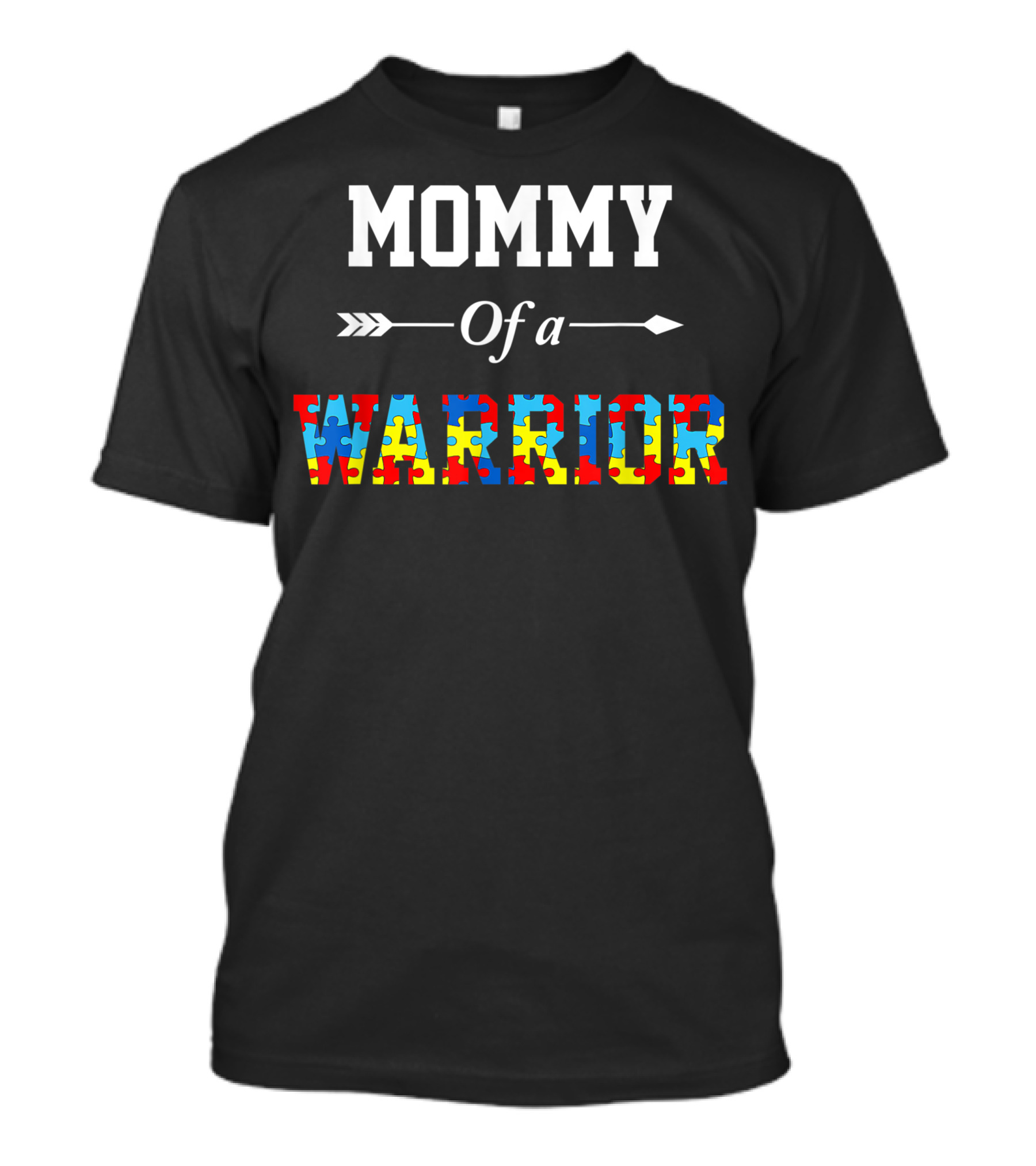 Mommy Of A Warrior Autism Awareness Family Support Puzzle T-Shirt