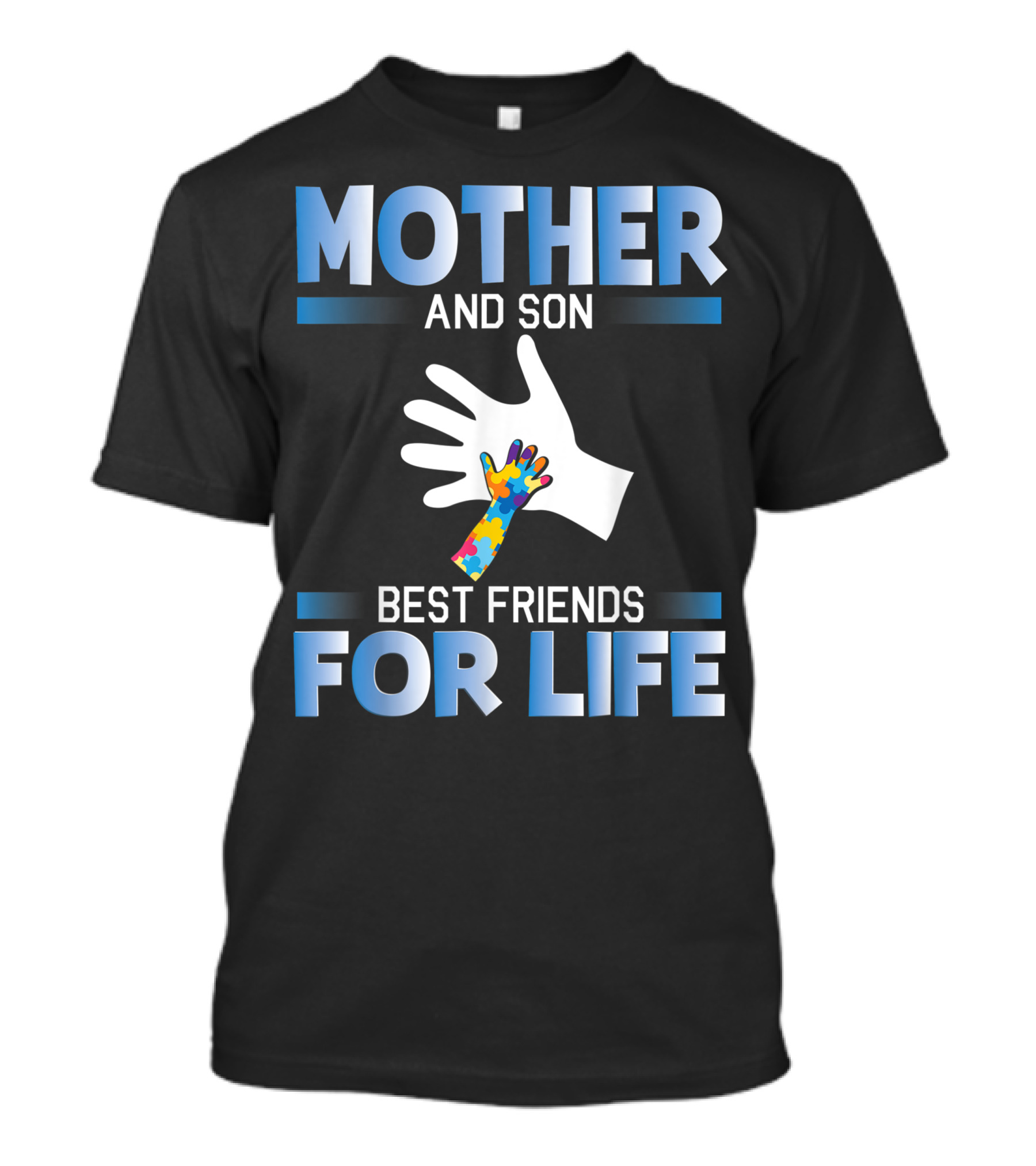 Mother And Son Best Friends For Life Puzzle Piece Autism Support T-Shirt