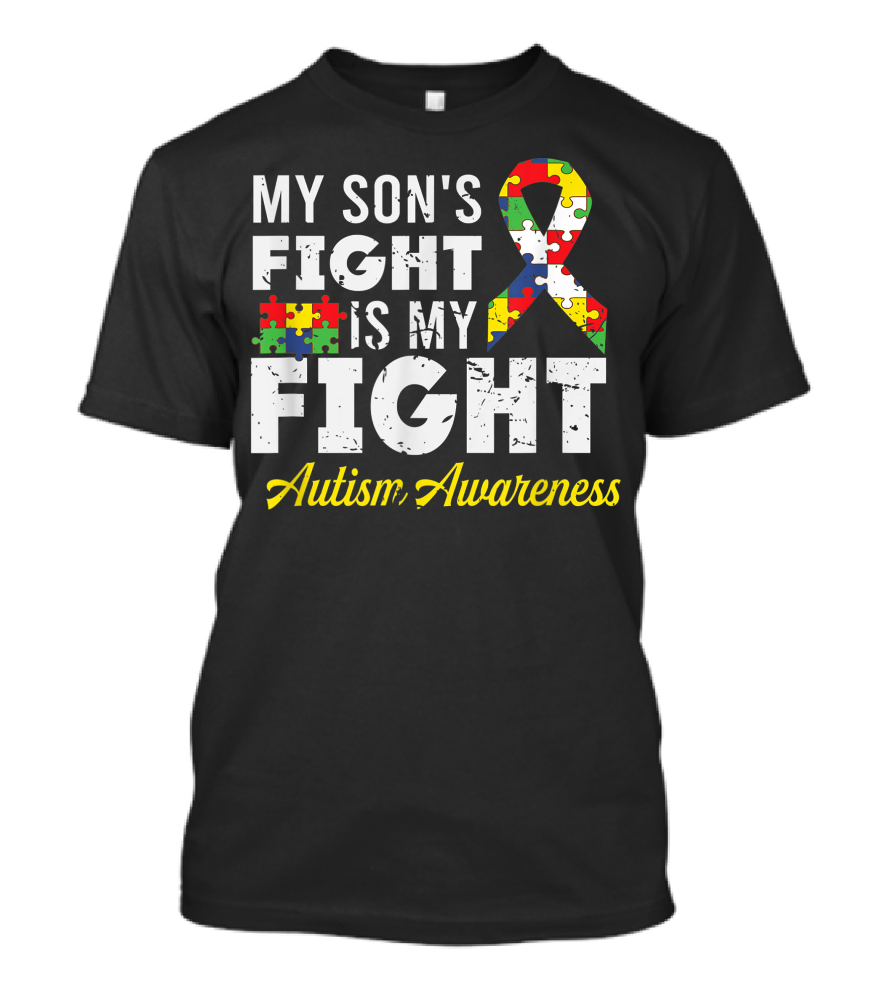 My Son's Fight Is My Fight Autism Awareness Puzzle T-Shirt