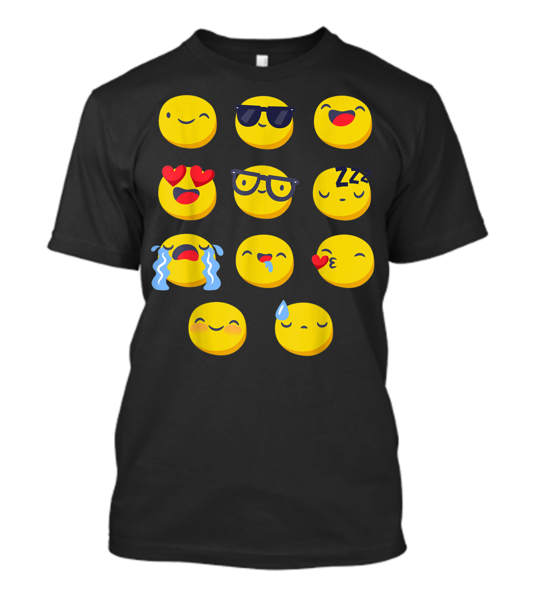 Adaptive Cute Emoji Emoticons With Nonverbal Expressions T-Shirt