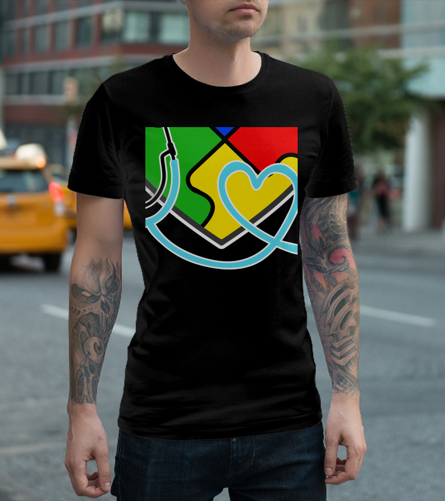 Nurses Autism Awareness Stethoscope Heart Puzzle Piece T-Shirt