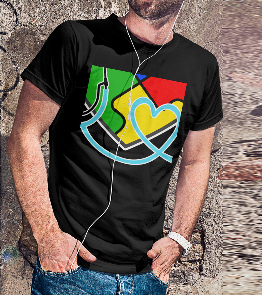 Nurses Autism Awareness Stethoscope Heart Puzzle Piece T-Shirt