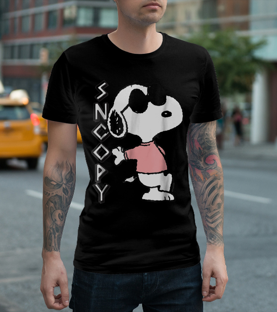 Snoopy Cool Style in Pink Shirt from Peanuts T-Shirt