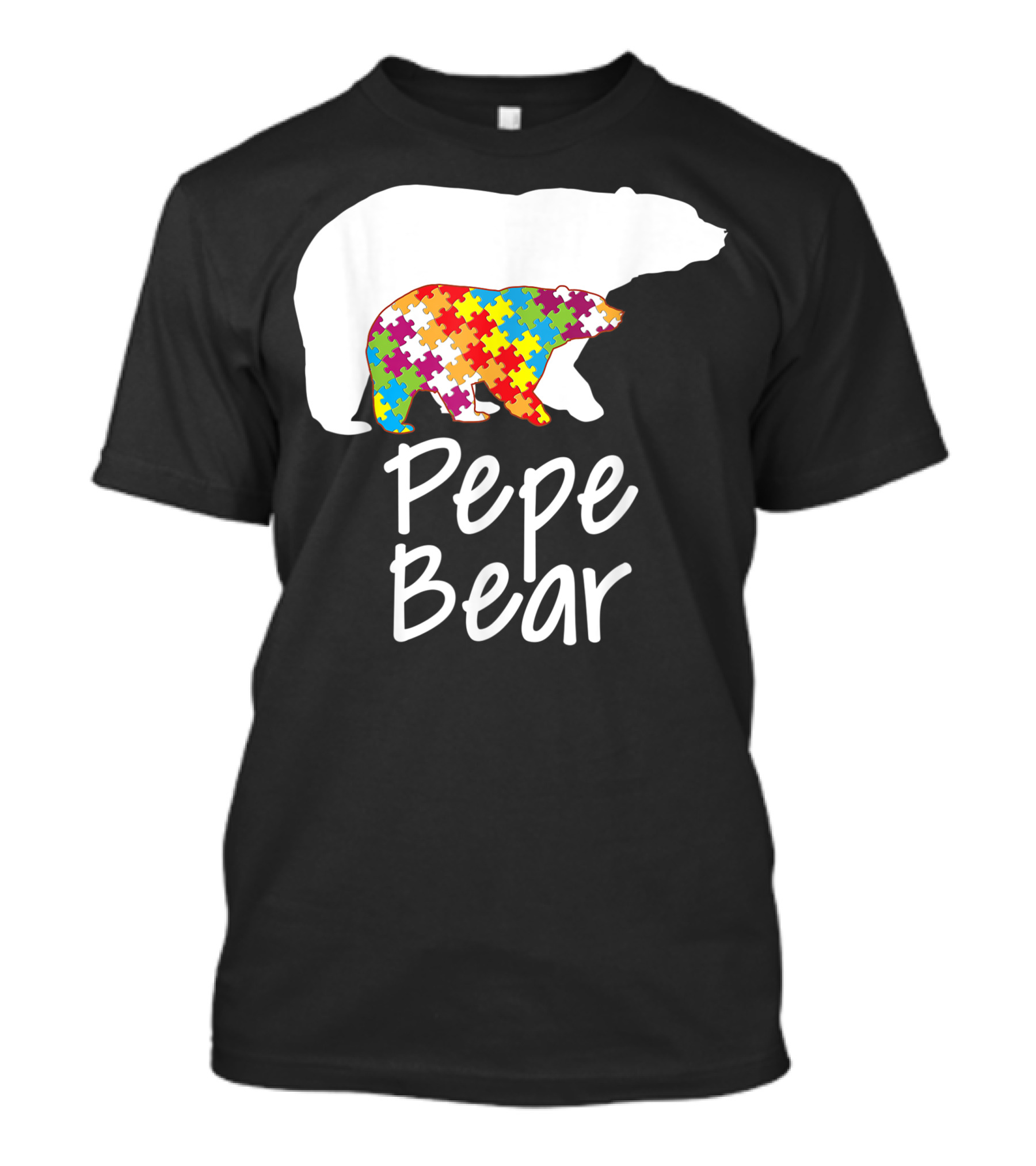 Pepe Bear Autism Awareness Rainbow Puzzle T-Shirt