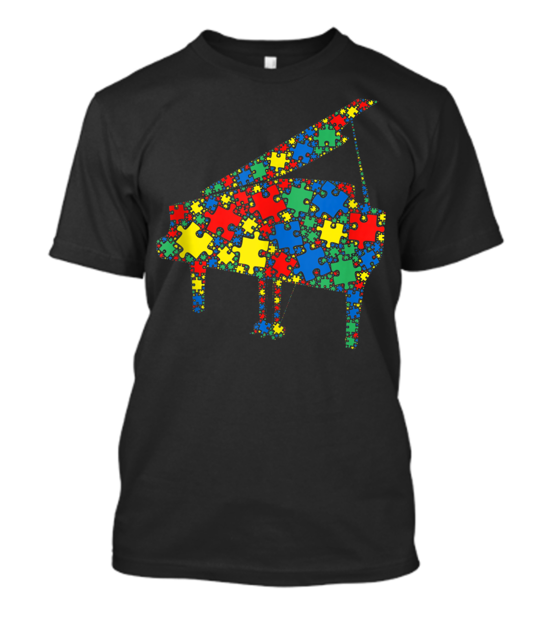 Piano Autism Puzzle Colorful Awareness For Men And Kids T-Shirt