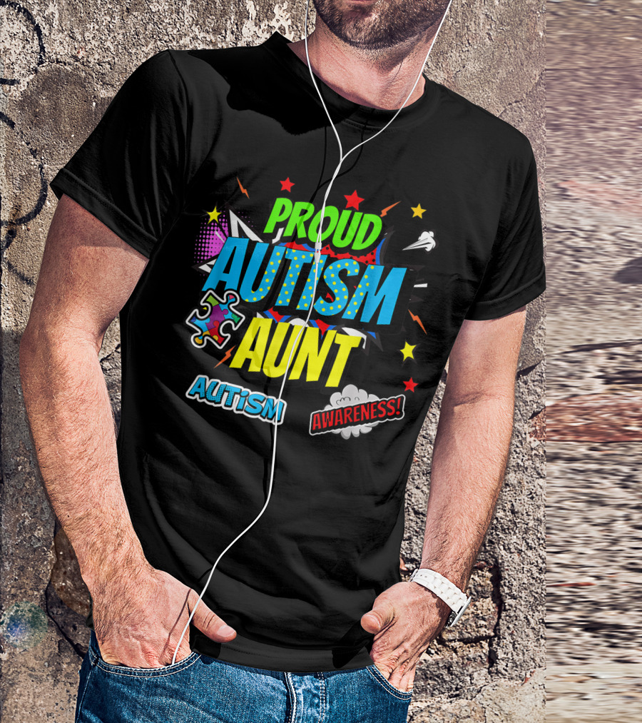 PROUD AUTISM AUNT AUTISM AWARENESS PUZZLE AUTISM AWARENESS T-Shirt