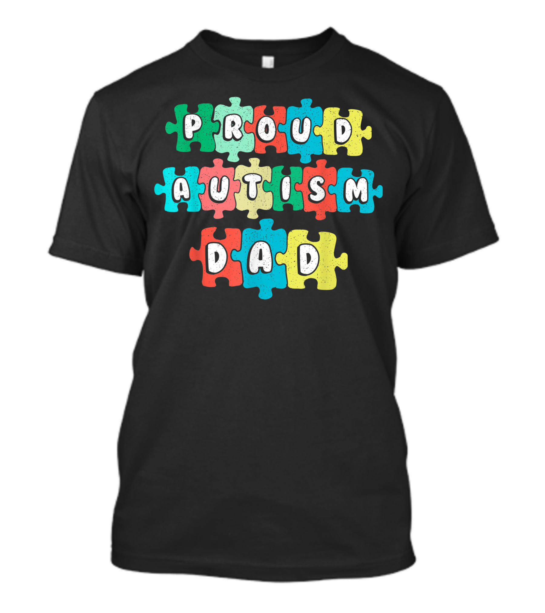 Proud Autism Dad Puzzle Piece T-Shirt