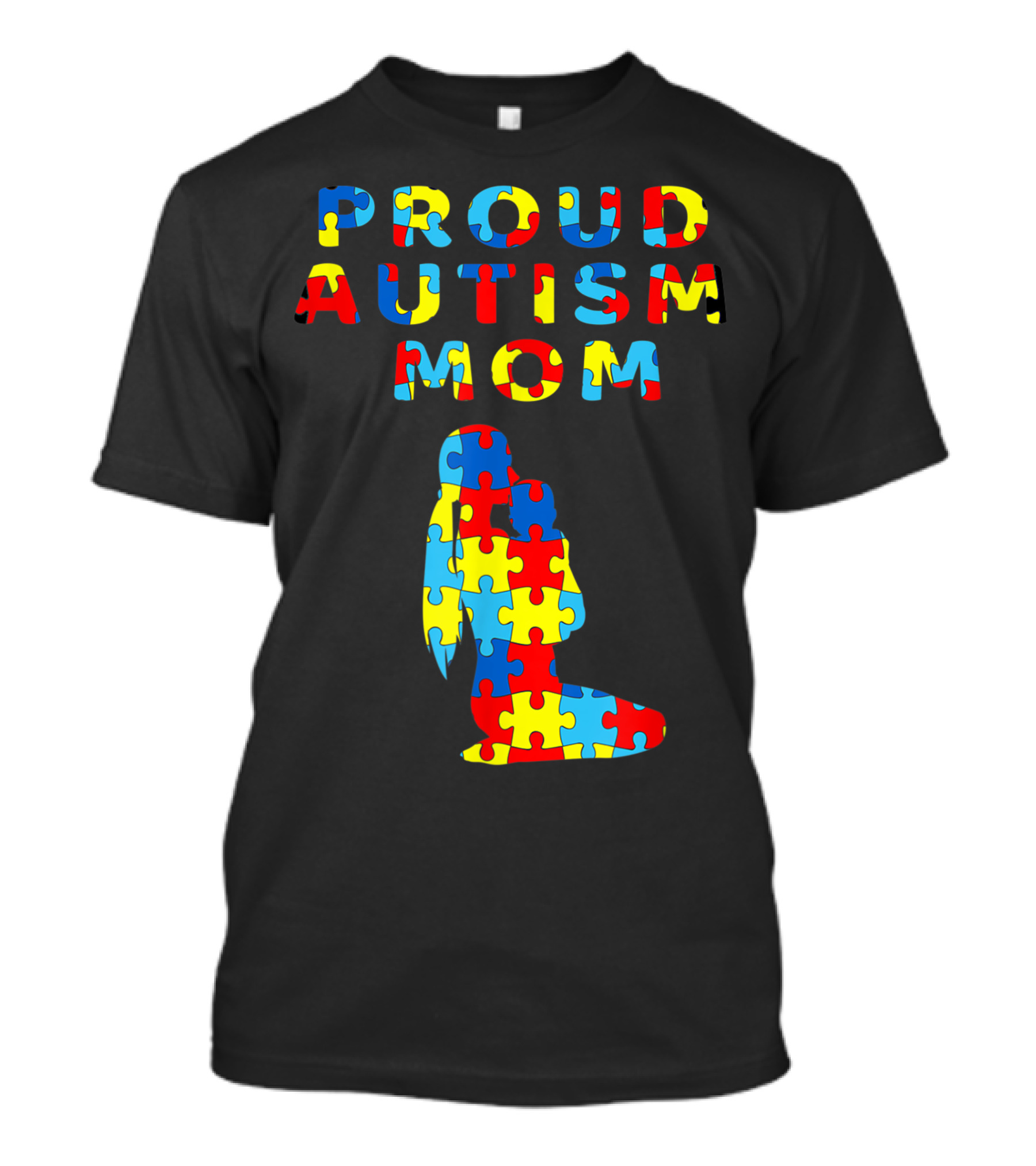 Proud Autism Mom Puzzle Piece Heart Awareness T-Shirt