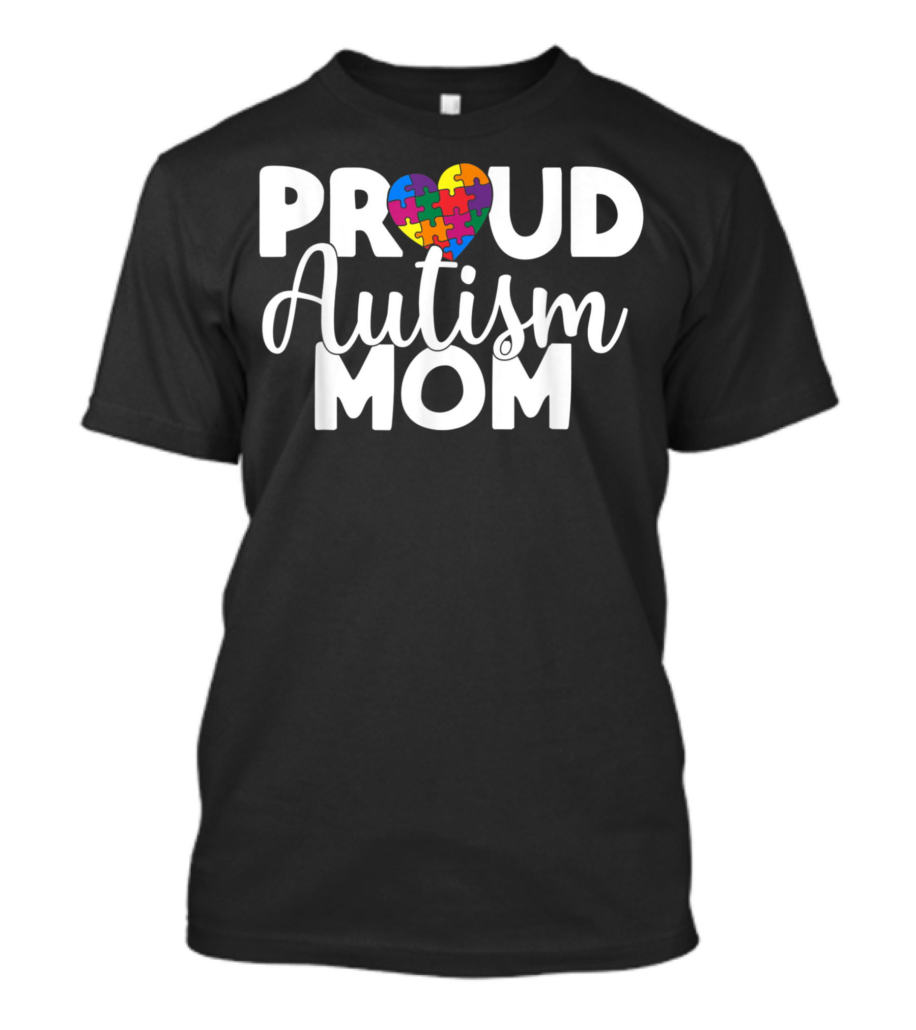 Proud Autism Mom Autism Puzzle Heart T-Shirt