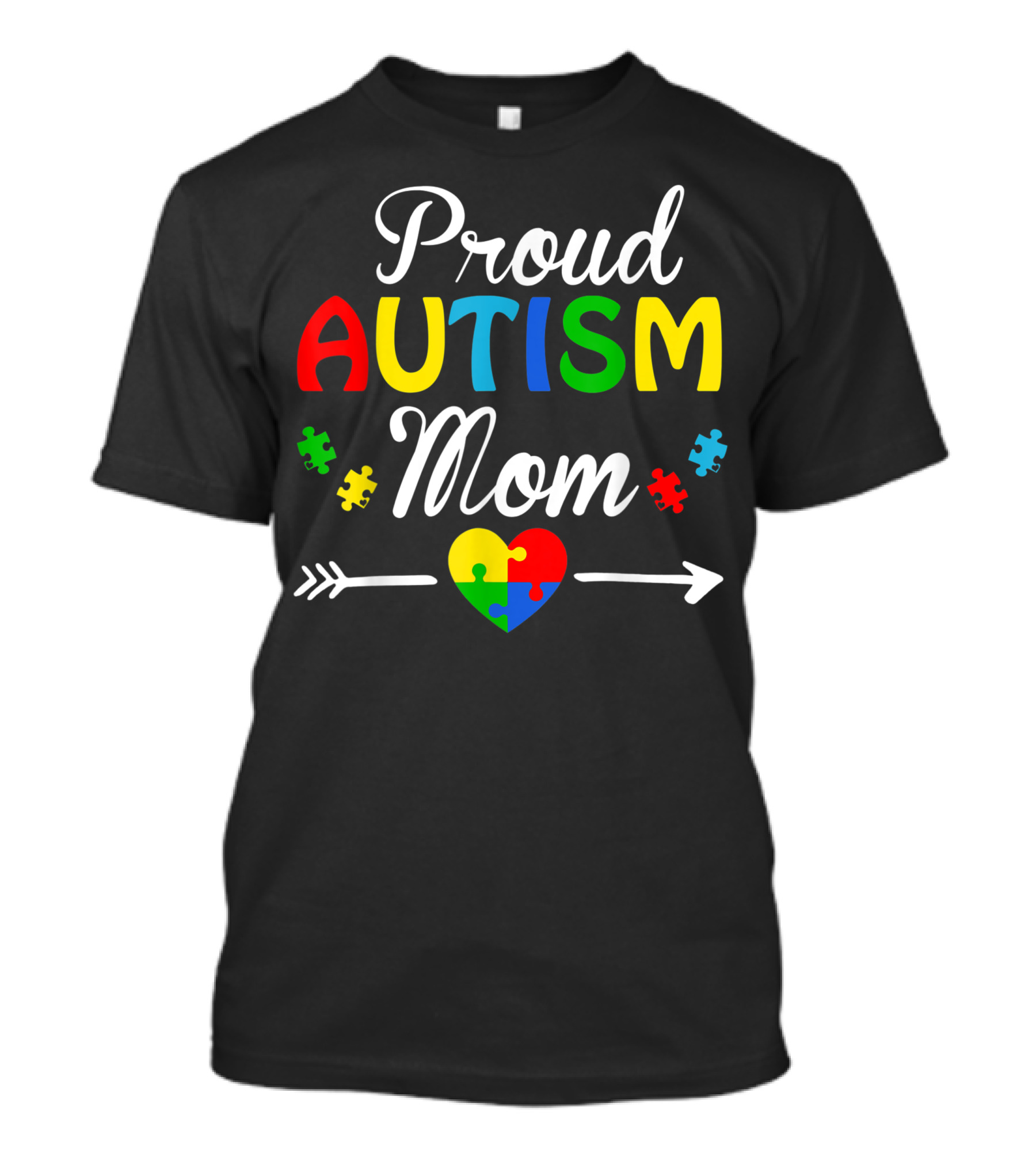 Proud Autism Mom Puzzle Piece Heart T-Shirt